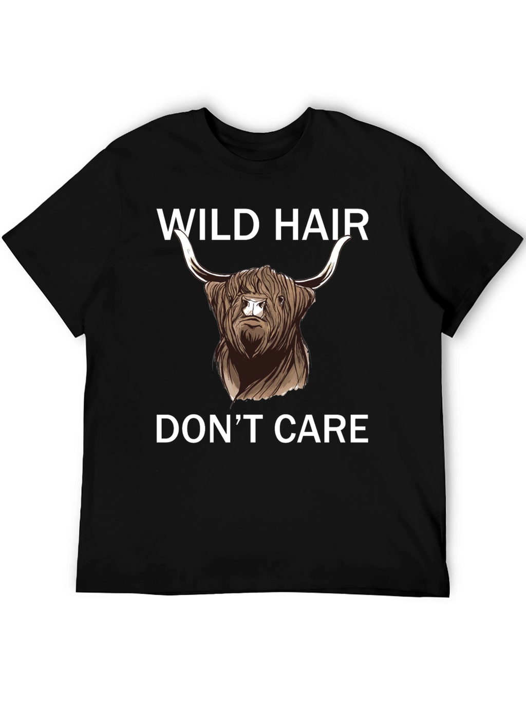 Wild Hair Dont Care Highland Cow T-Shirt