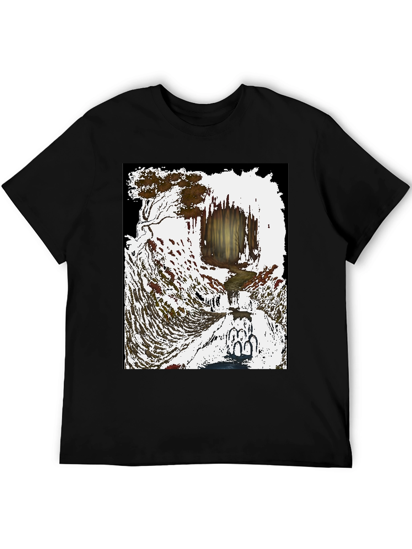 Artistic Waterfall Scene Tee