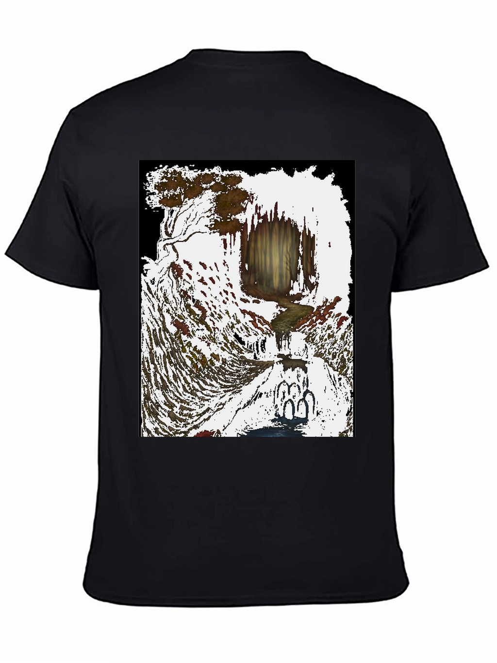 Artistic Waterfall Scene Tee