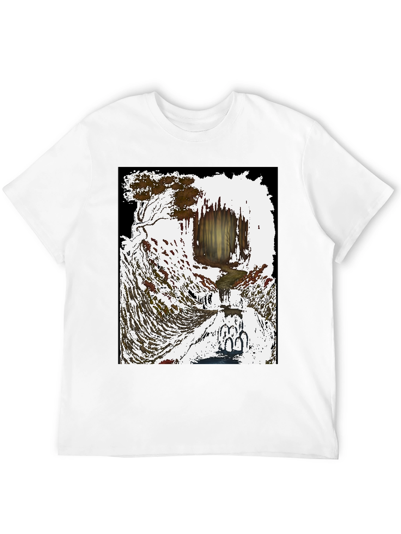Artistic Waterfall Scene Tee