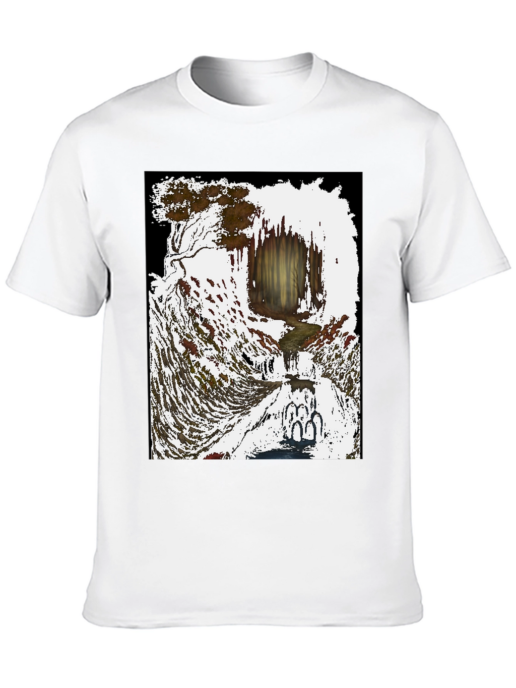 Artistic Waterfall Scene Tee