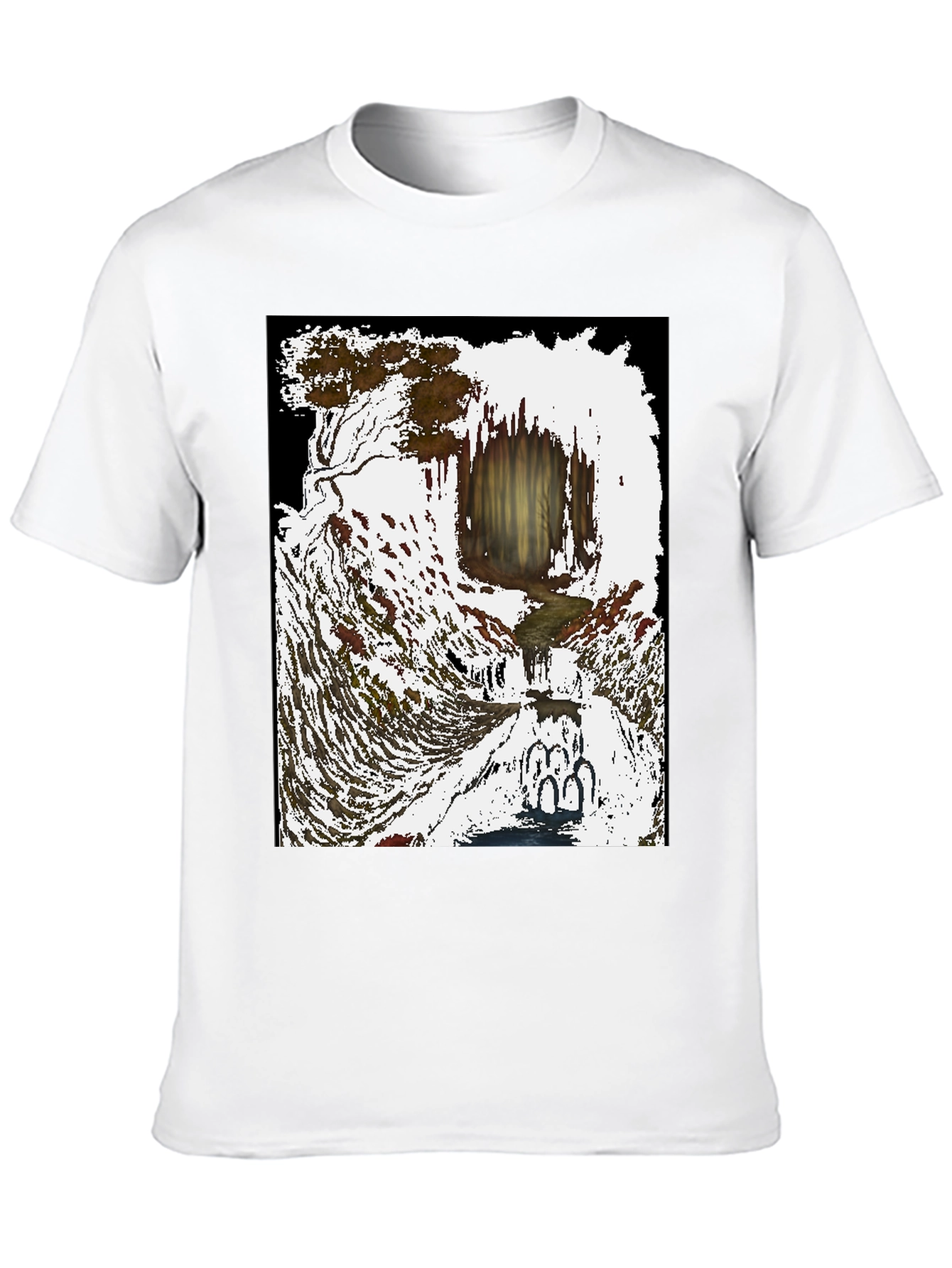 Artistic Waterfall Scene Tee