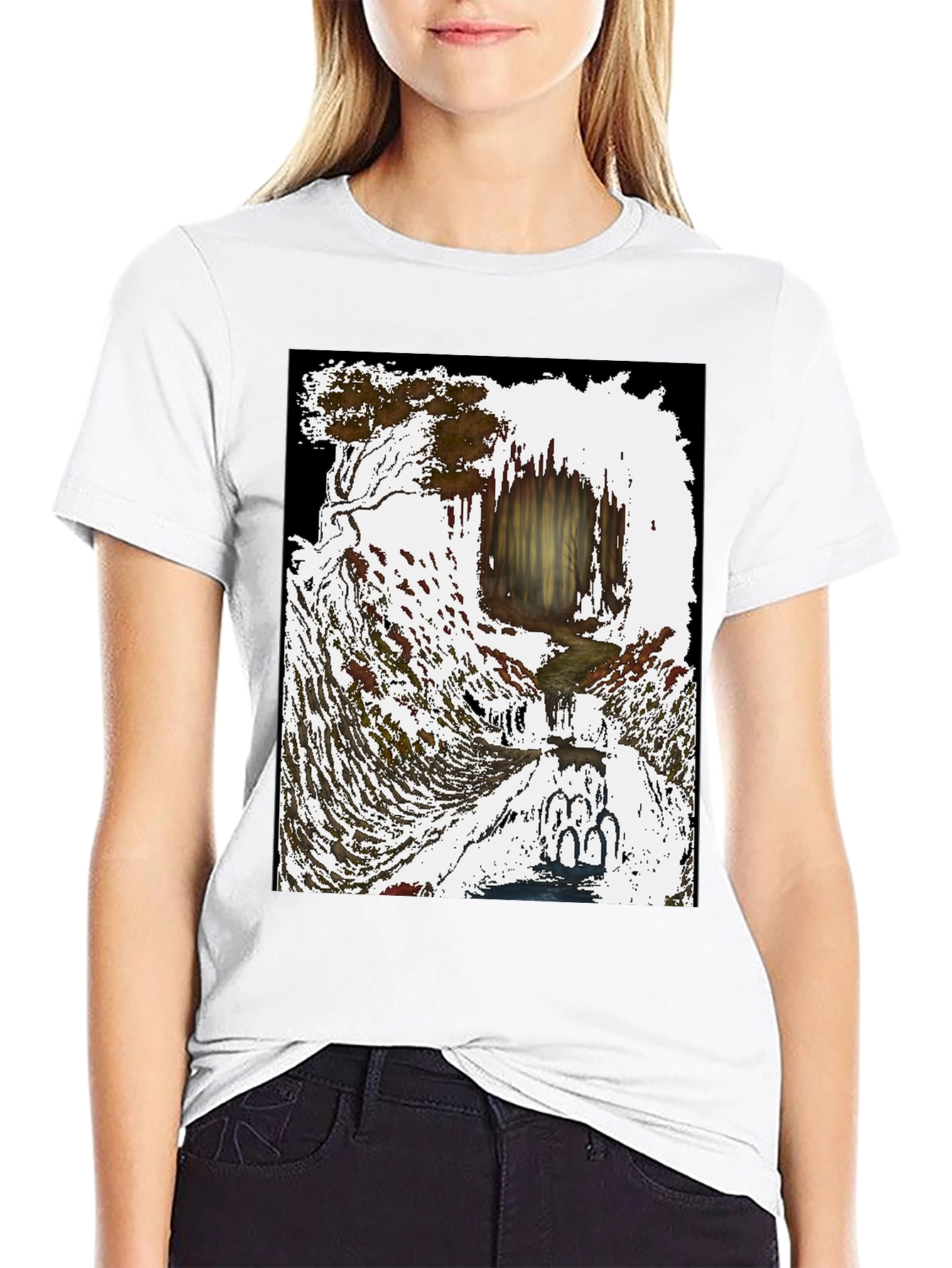 Artistic Waterfall Scene Tee