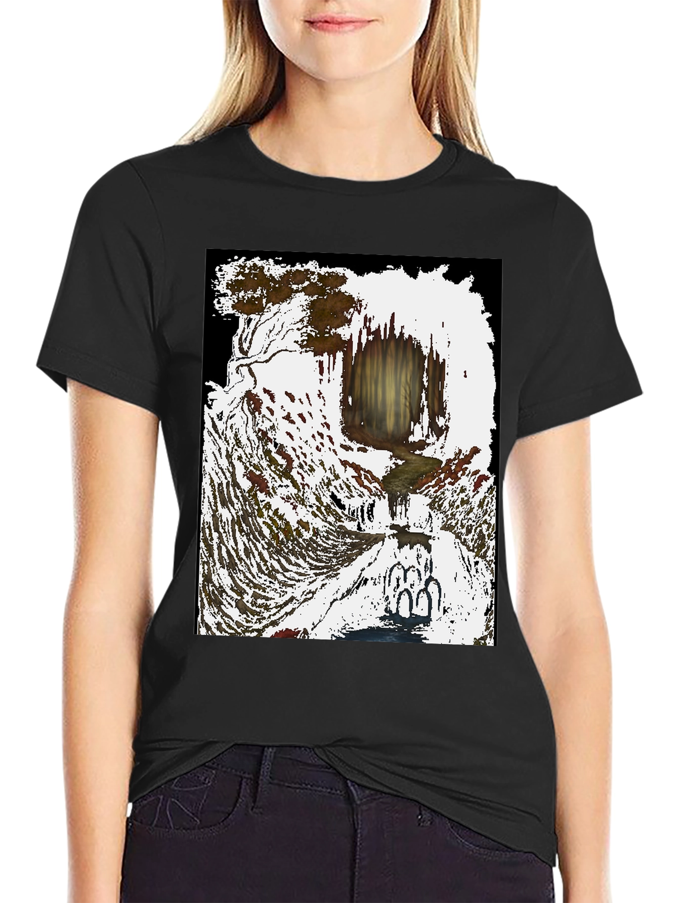 Artistic Waterfall Scene Tee