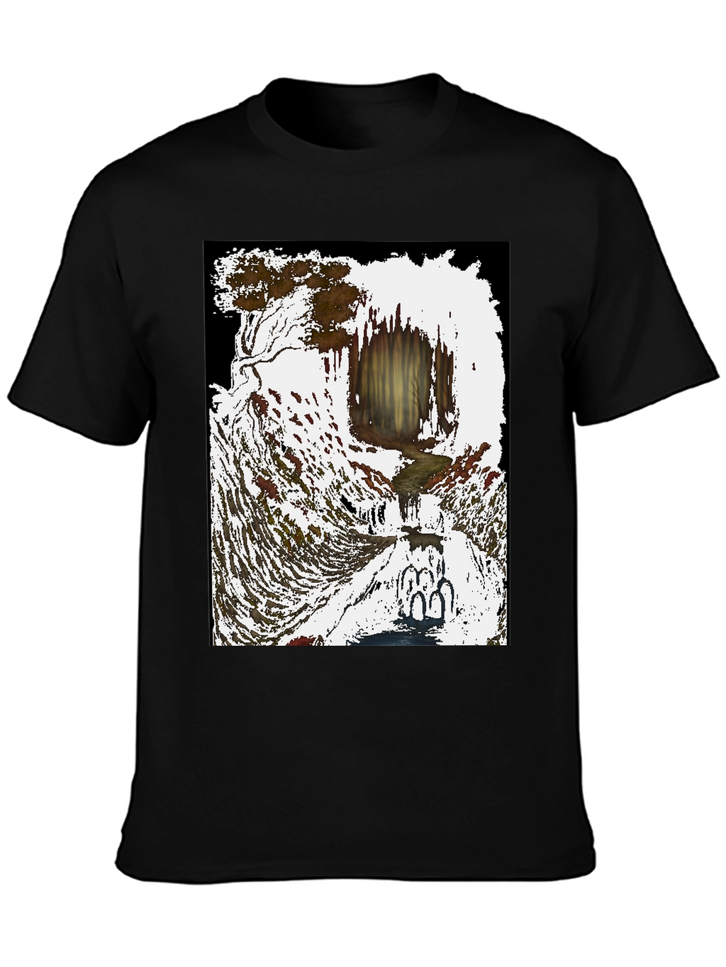 Artistic Waterfall Scene Tee