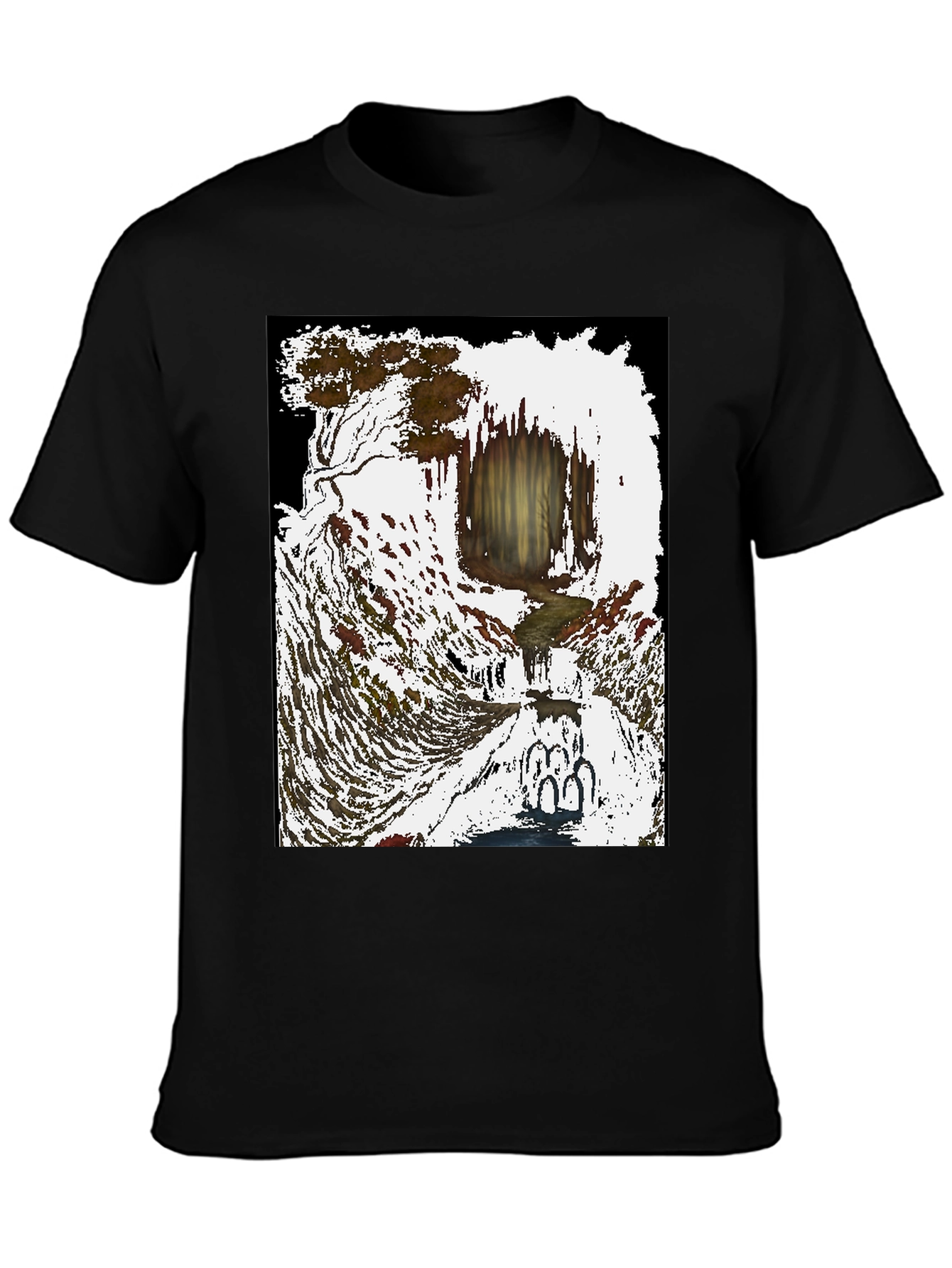 Artistic Waterfall Scene Tee