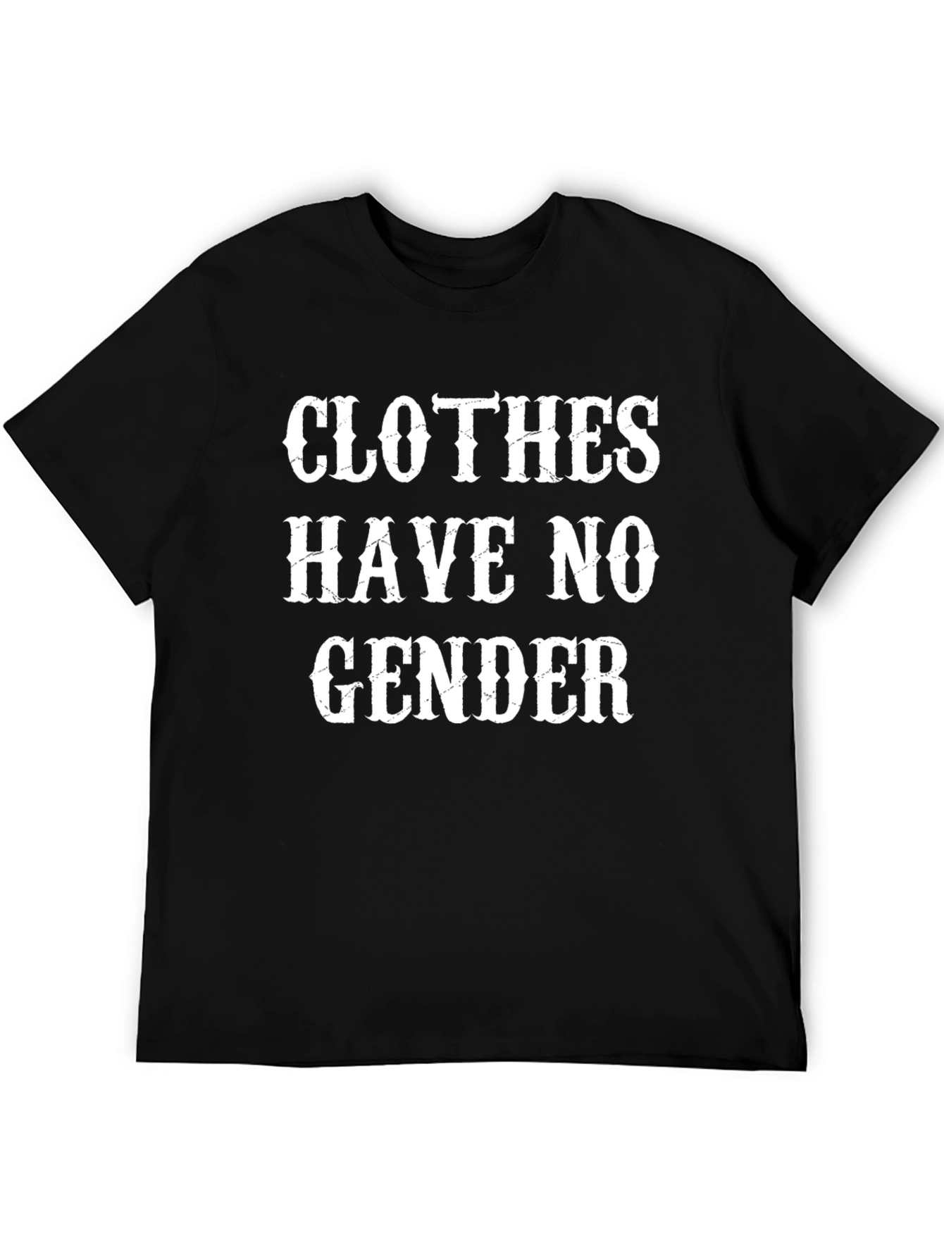 Clothes Have No Gender T-Shirt - Black Cotton