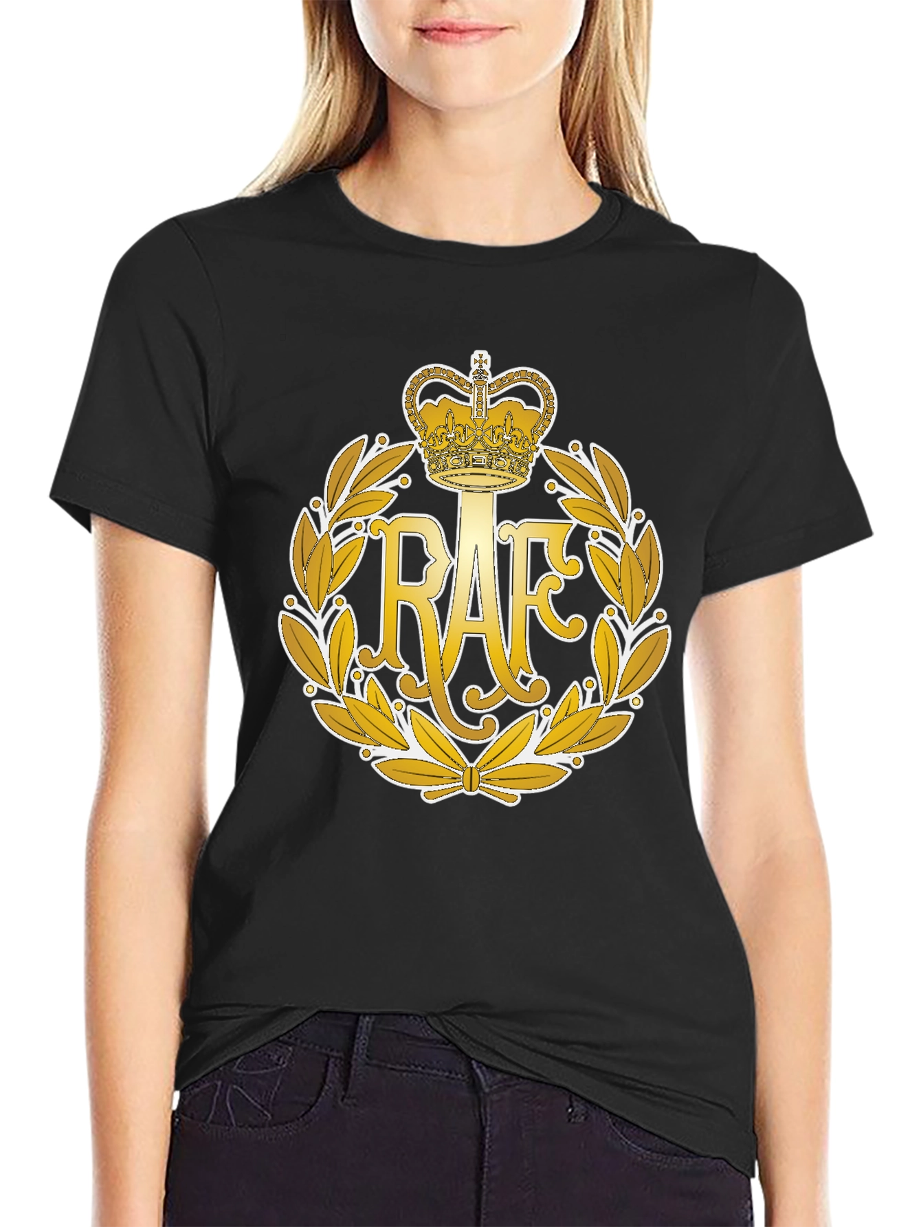 RAF Royal Air Force T-Shirt - Crown Laurel Emblem