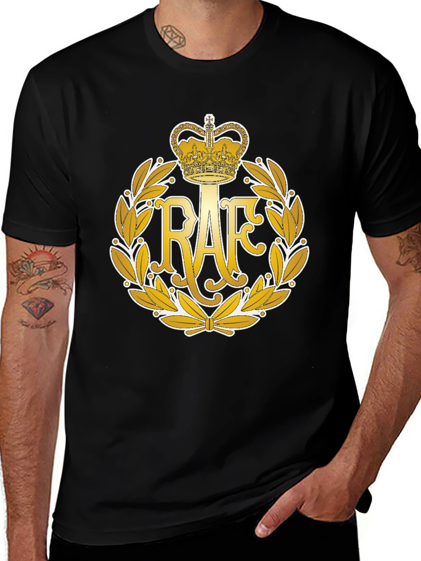 RAF Royal Air Force T-Shirt - Crown Laurel Emblem