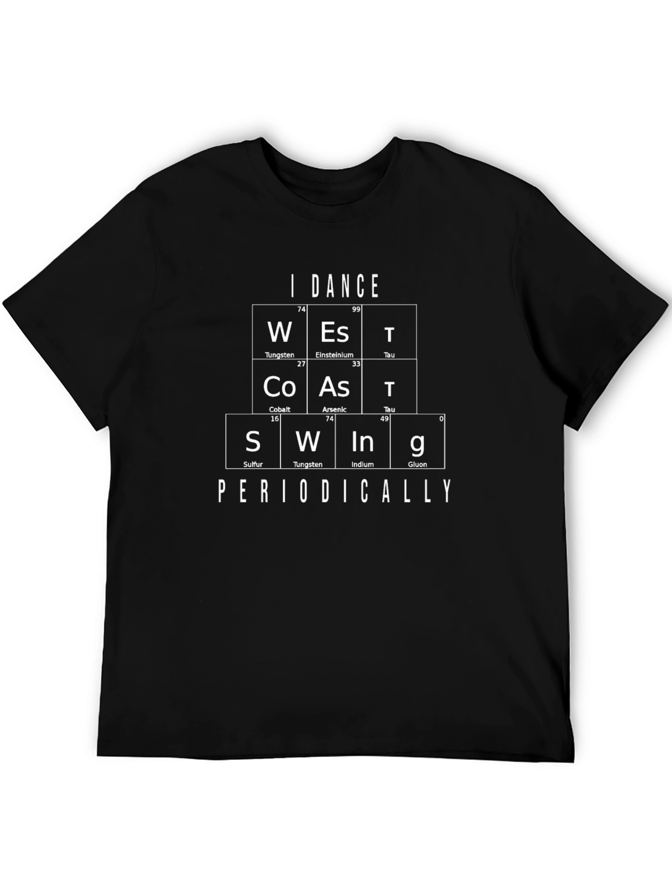 West Coast Swing Dance T-Shirt - Periodic Table Style