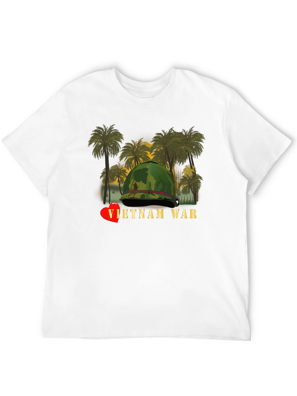 Vietnam War Heart T-Shirt - Black Unique Design