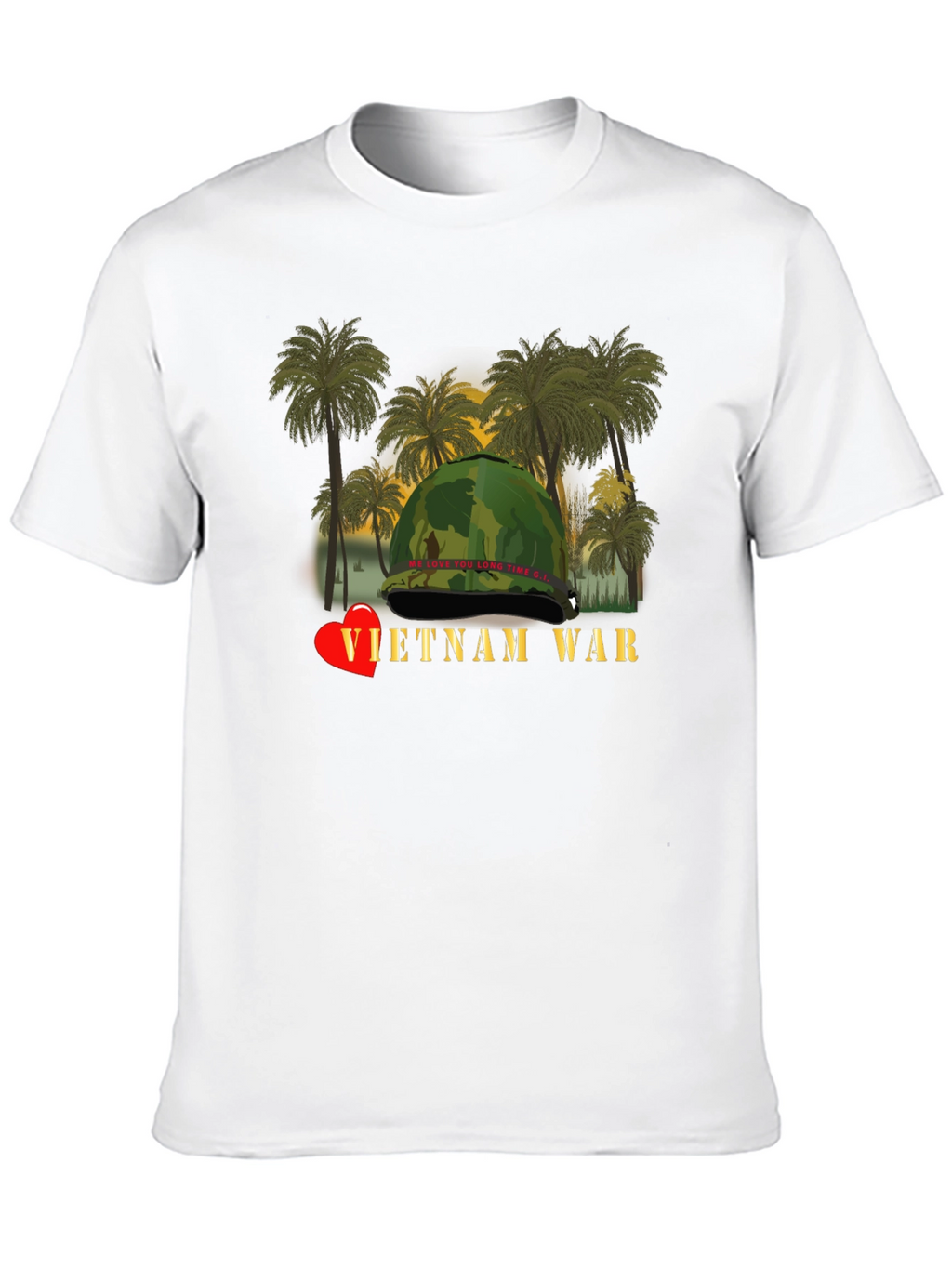 Vietnam War Heart T-Shirt - Black Unique Design