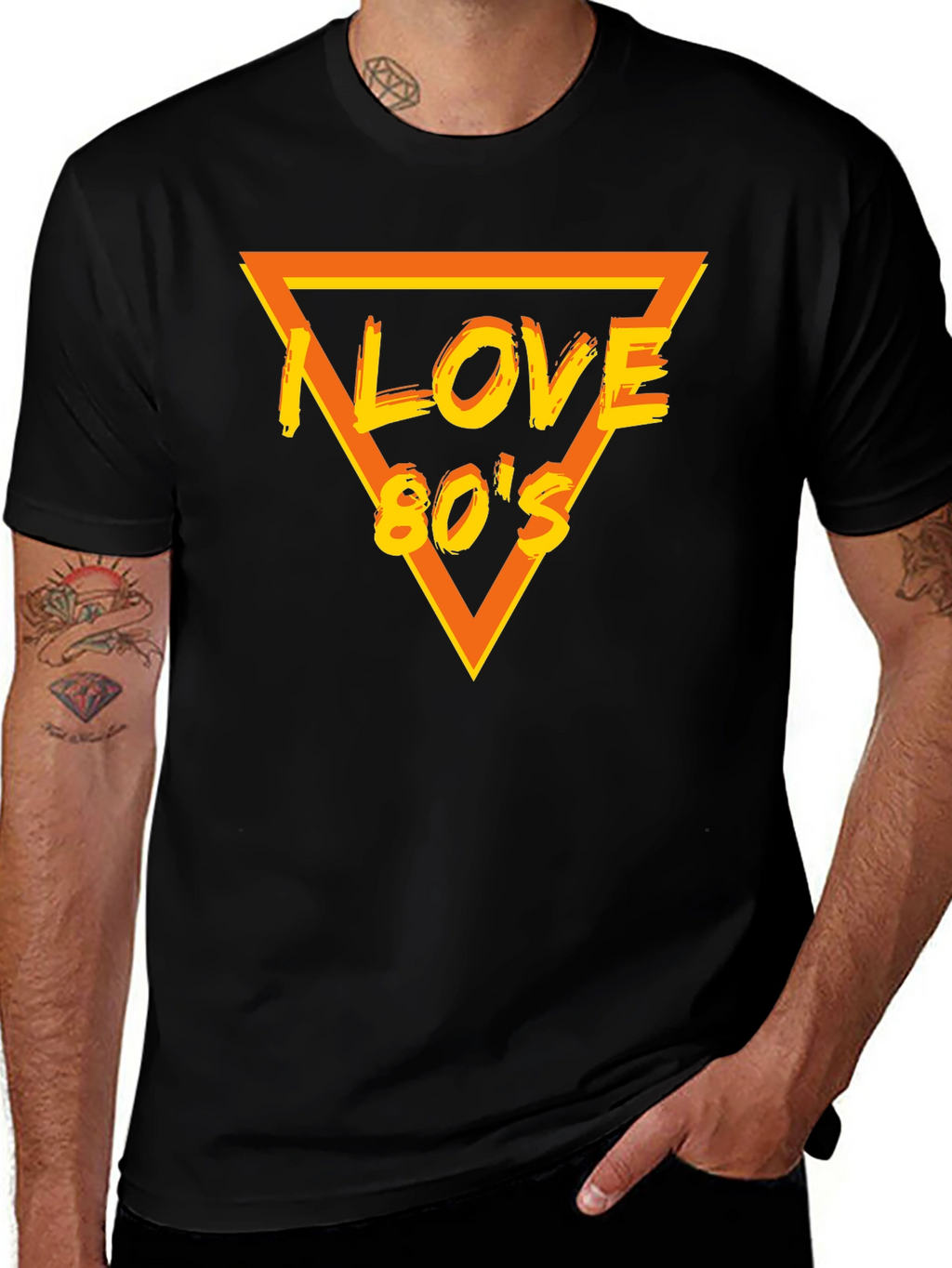 I Love 80s Black T-Shirt - Retro Style!