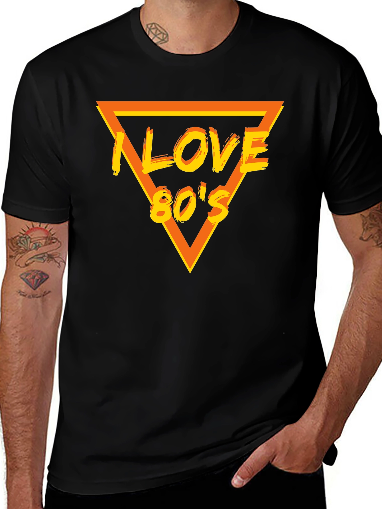 I Love 80s Black T-Shirt - Retro Style!