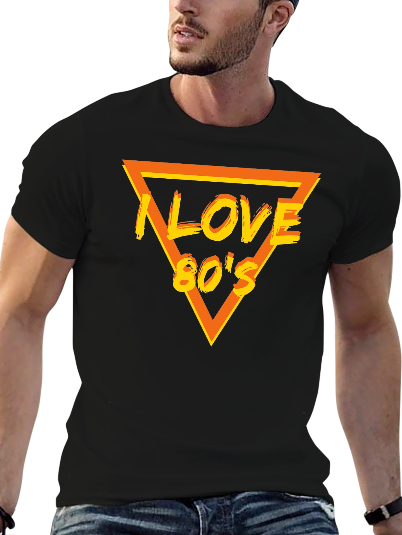 I Love 80s Black T-Shirt - Retro Style!
