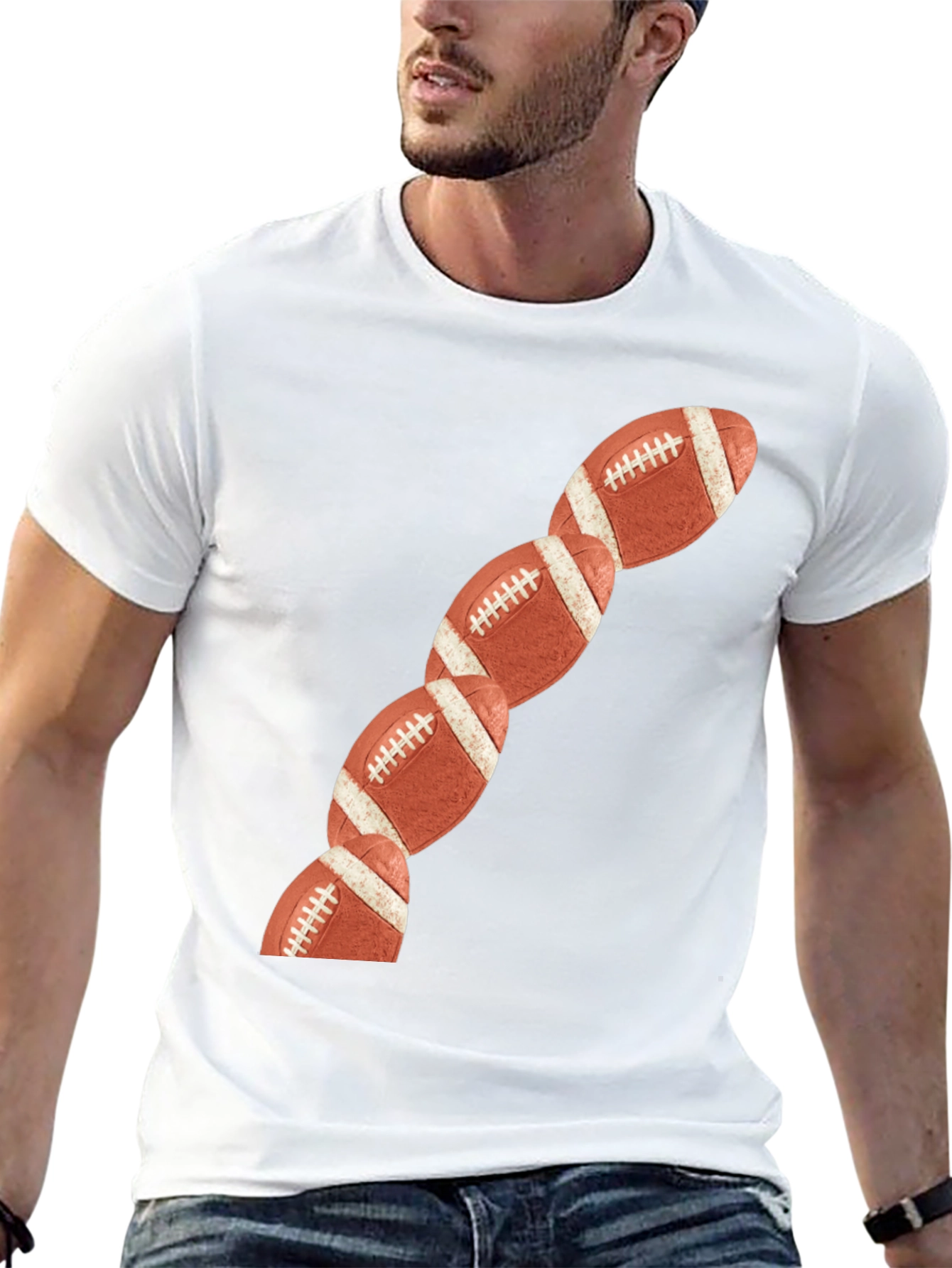 Football Chain T-Shirt - Sports Fan Apparel