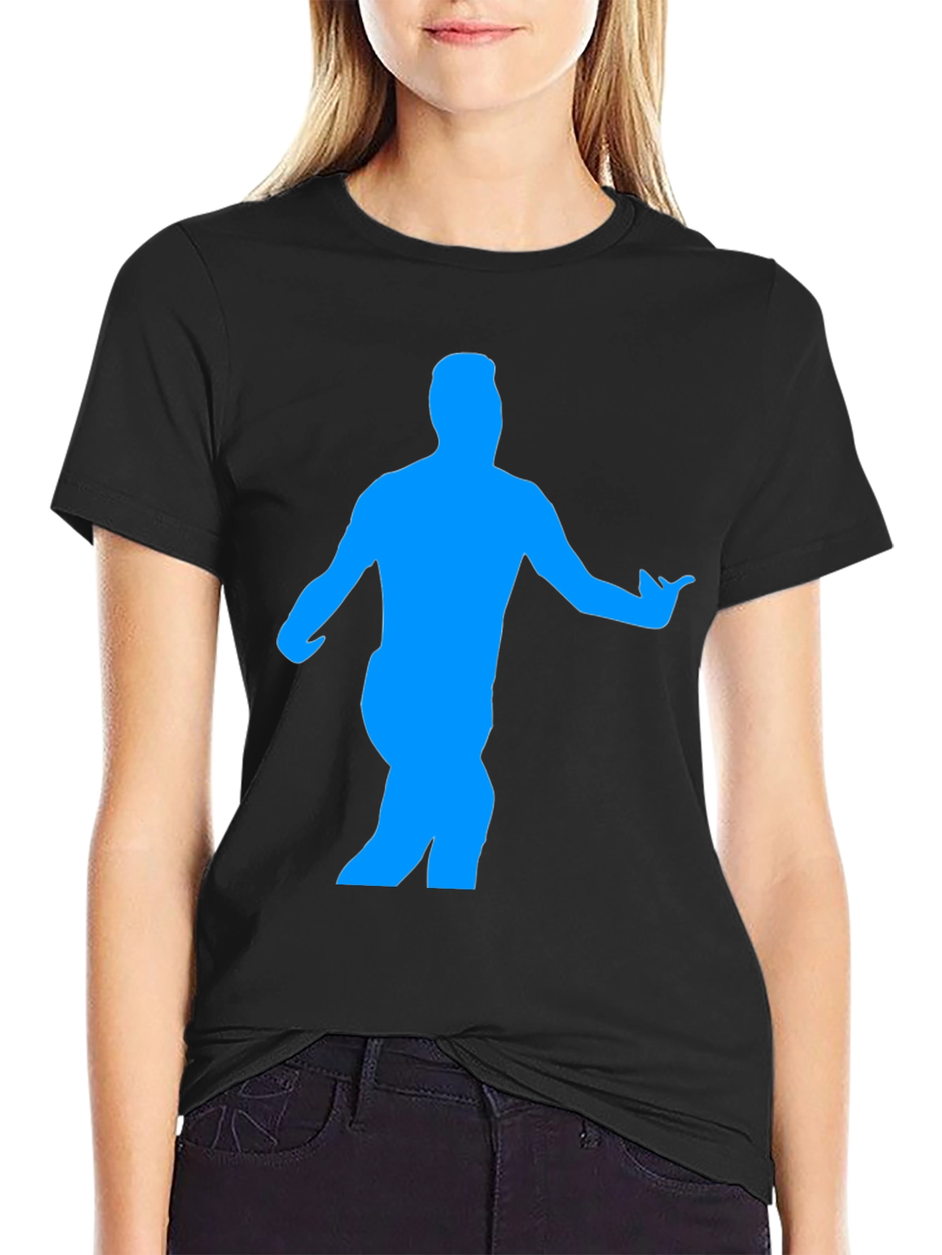Mens Black T-Shirt with Blue Dancer Graphic
