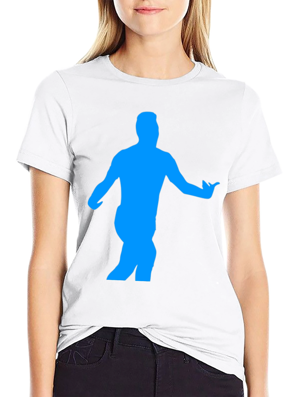 Mens Black T-Shirt with Blue Dancer Graphic
