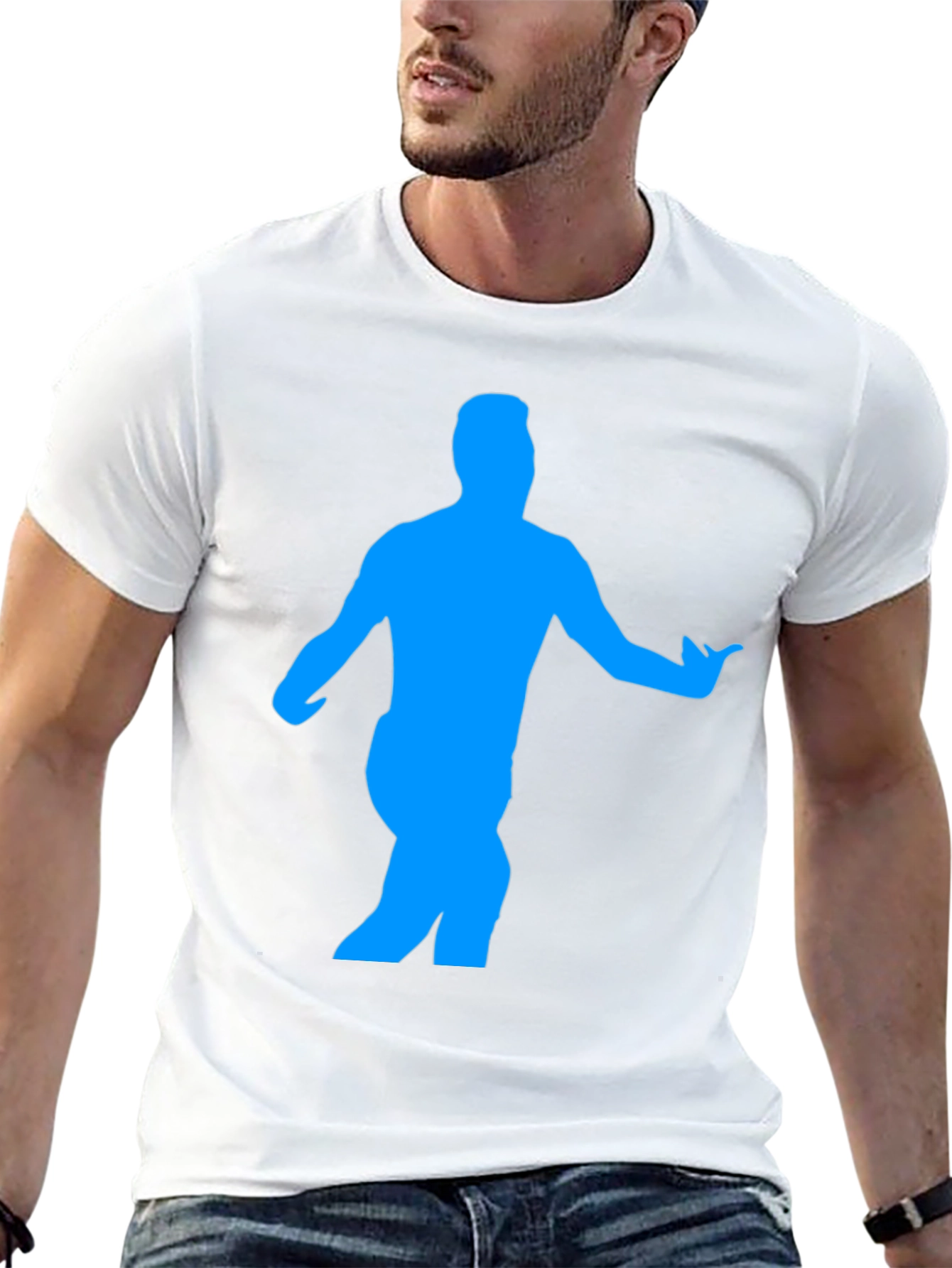 Mens Black T-Shirt with Blue Dancer Graphic