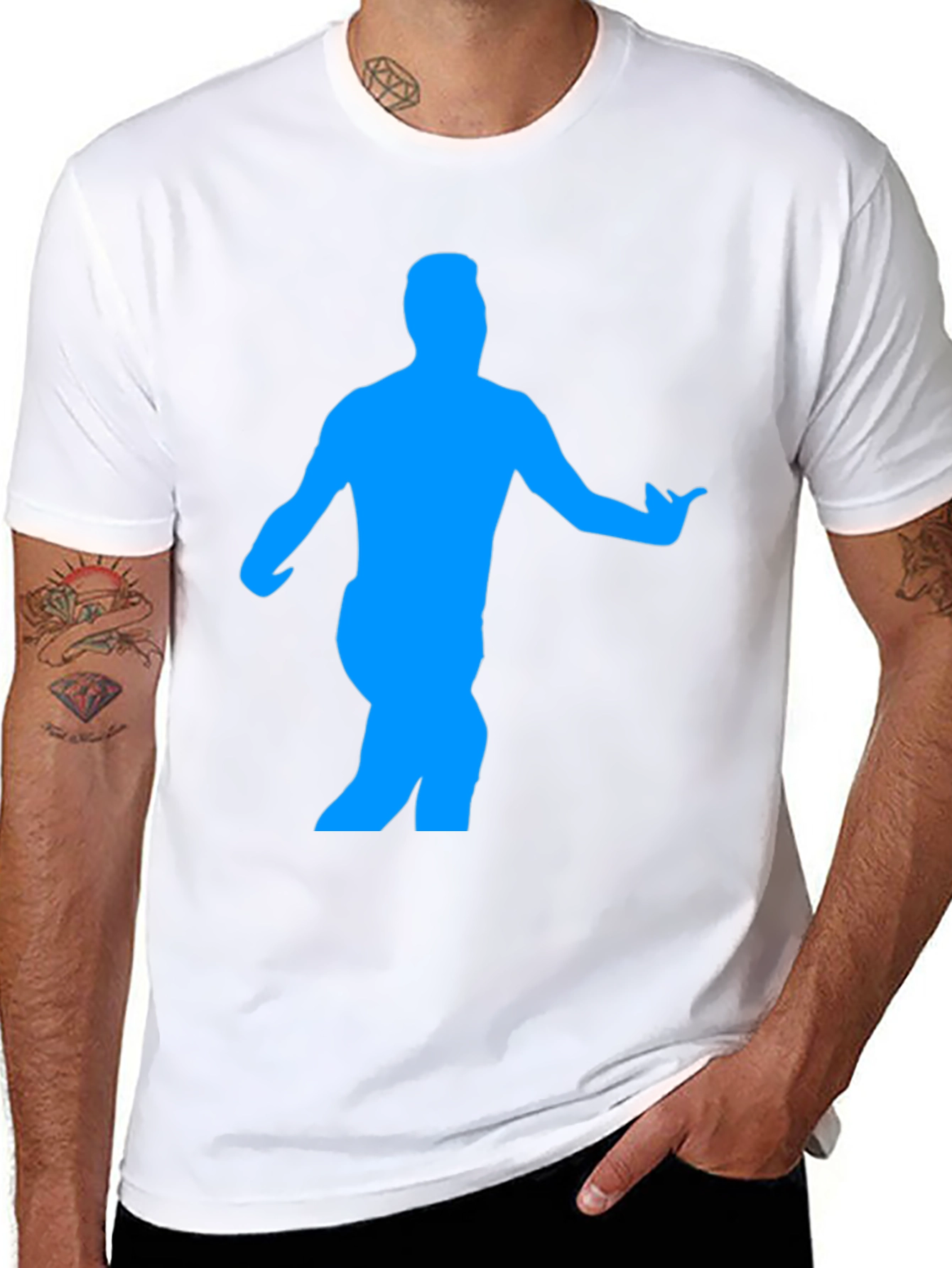 Mens Black T-Shirt with Blue Dancer Graphic