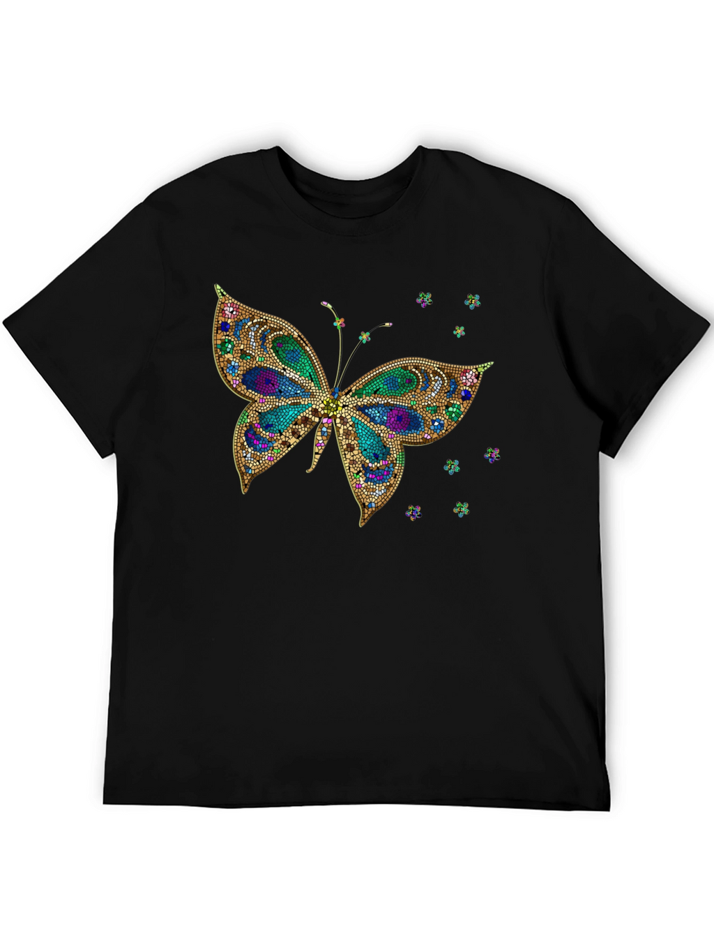 Butterfly Print Crew Neck T-Shirt
