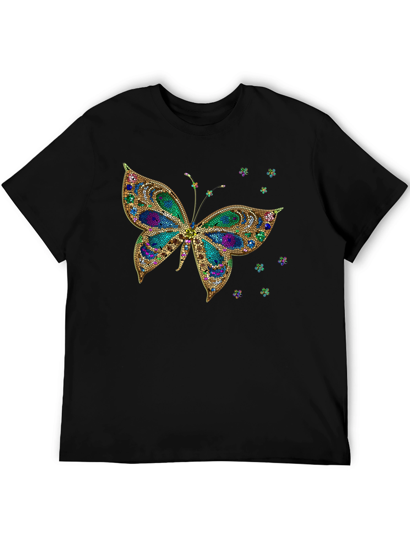 Butterfly Print Crew Neck T-Shirt