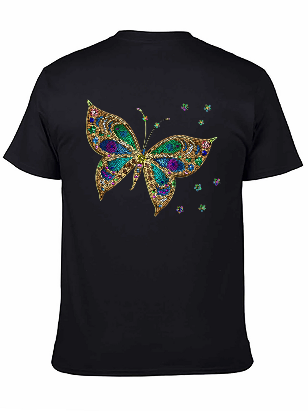 Butterfly Print Crew Neck T-Shirt