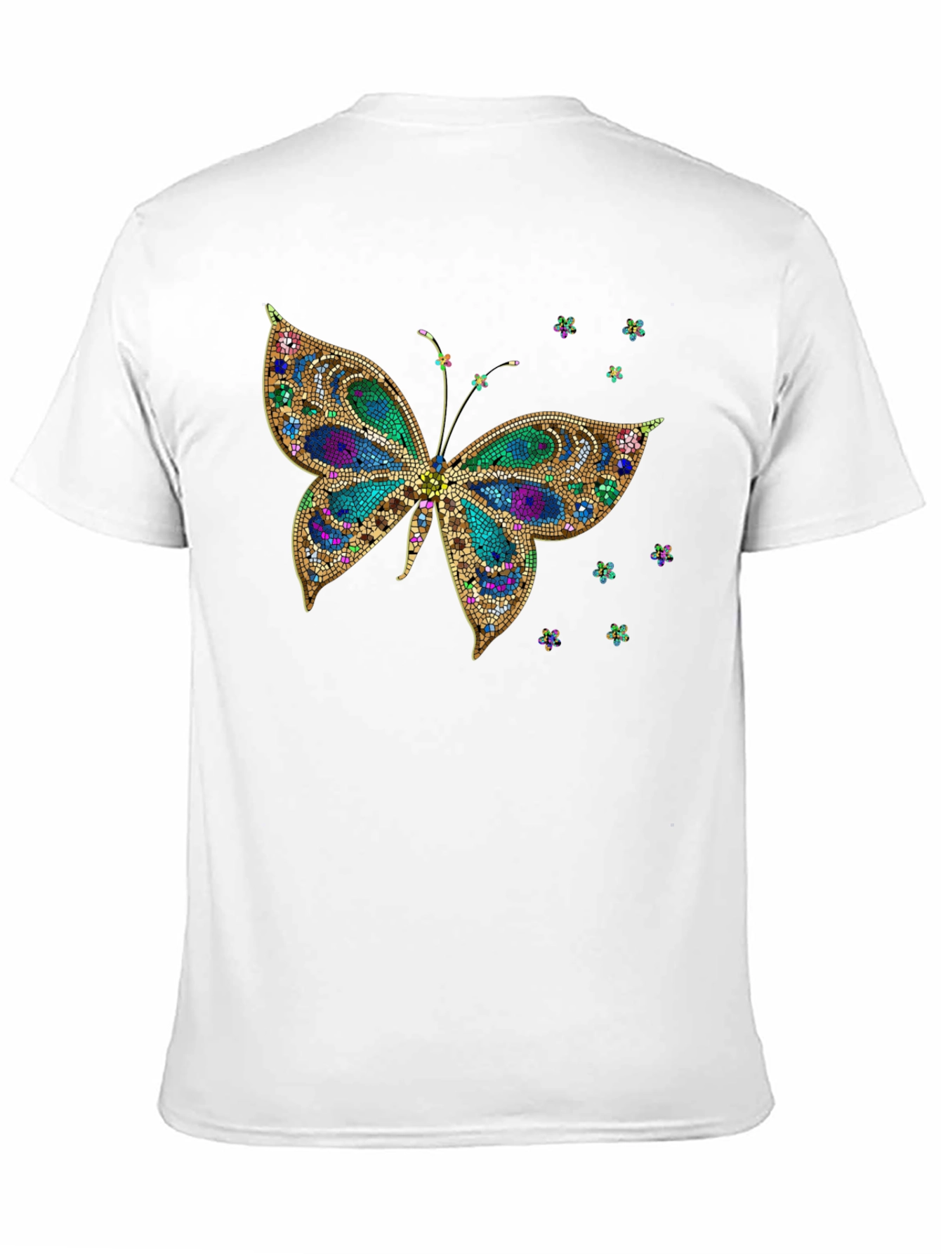 Butterfly Print Crew Neck T-Shirt
