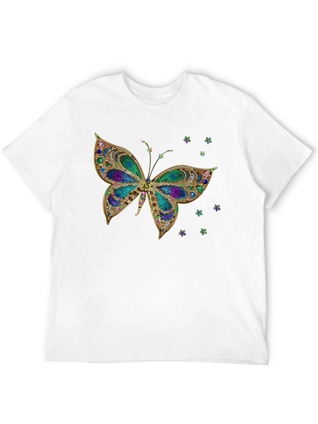 Butterfly Print Crew Neck T-Shirt