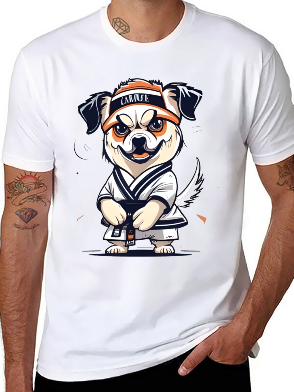 Karate Dog Graphic T-Shirt