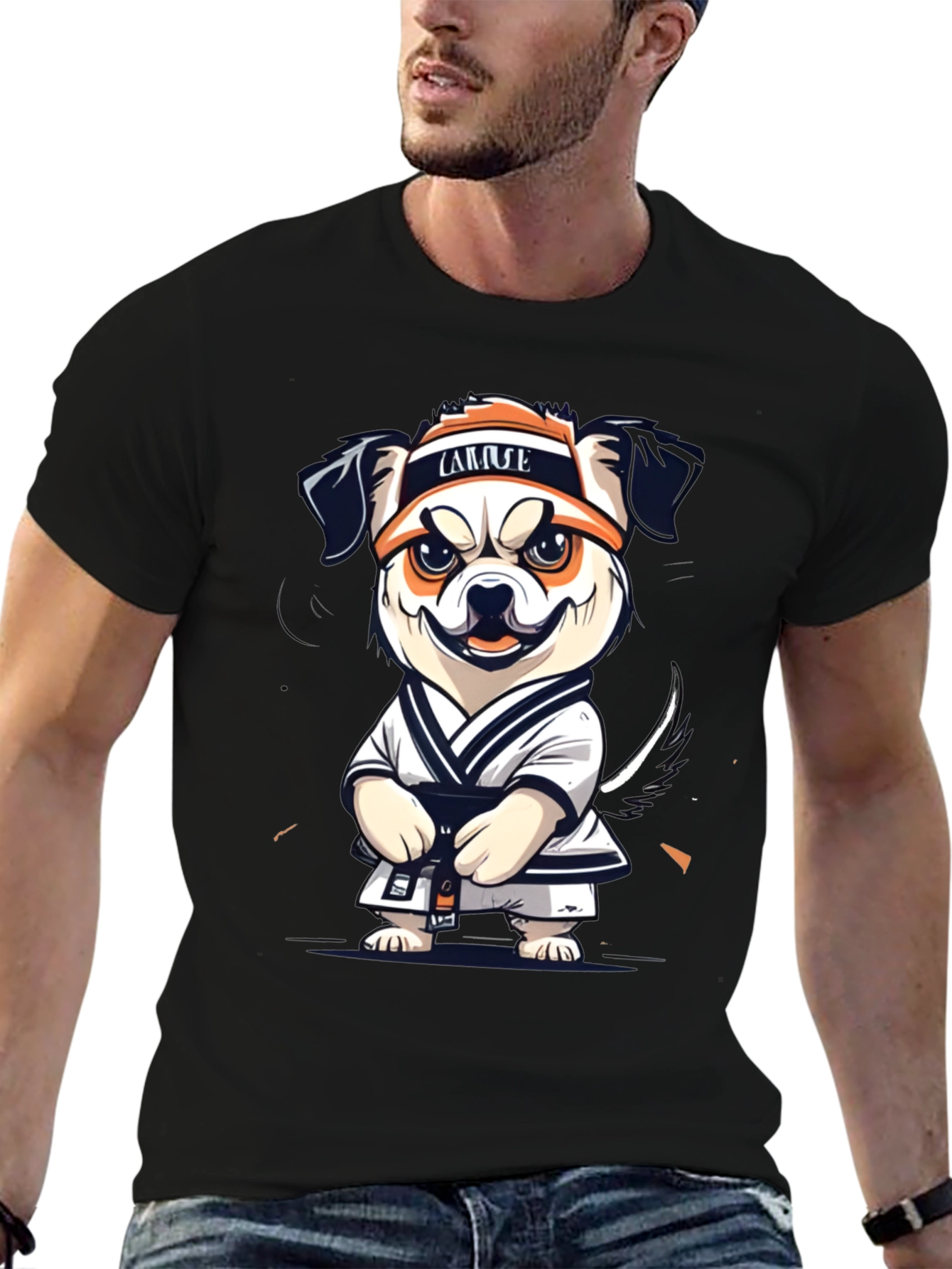 Karate Dog Graphic T-Shirt