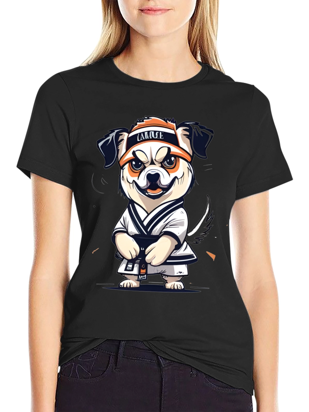 Karate Dog Graphic T-Shirt