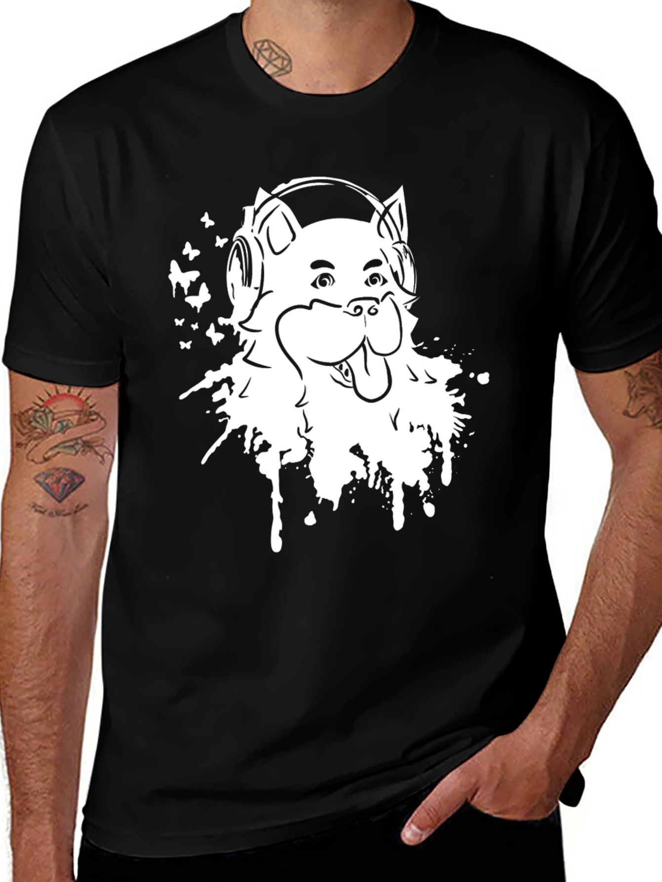 Cool Dog Graphic Tee - Music Lover Design