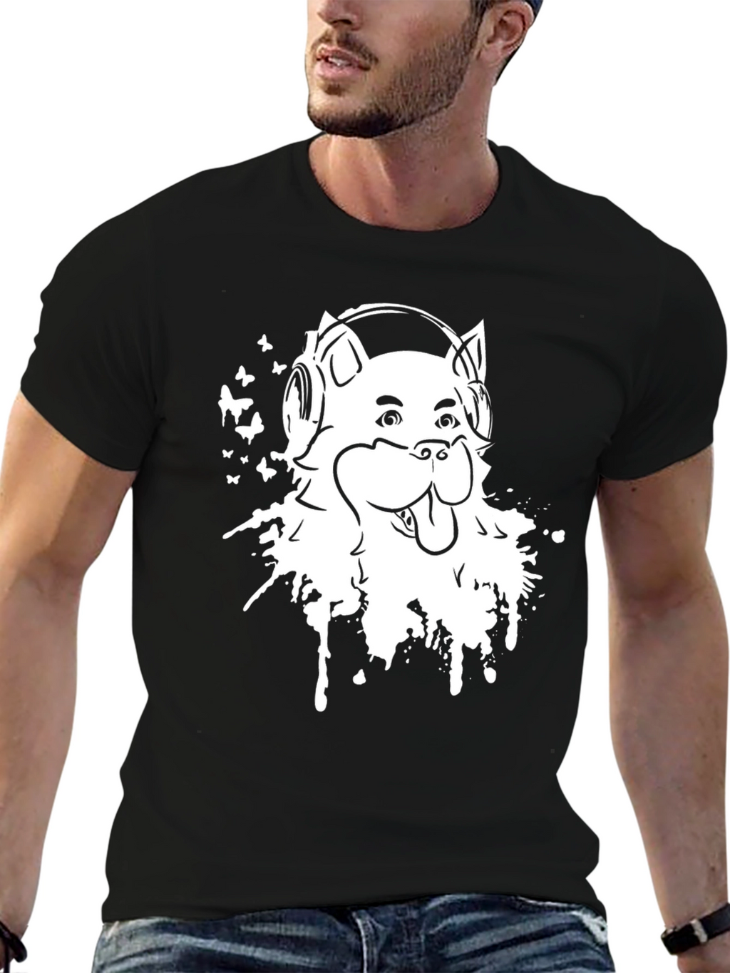 Cool Dog Graphic Tee - Music Lover Design