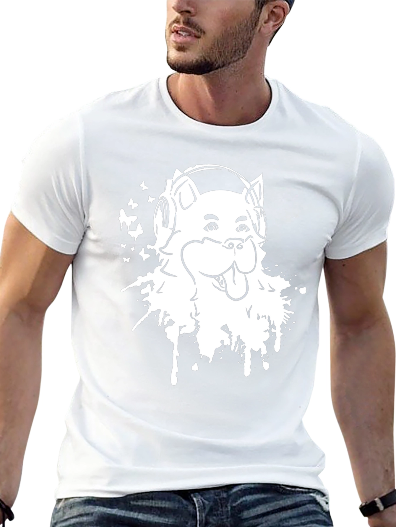 Cool Dog Graphic Tee - Music Lover Design