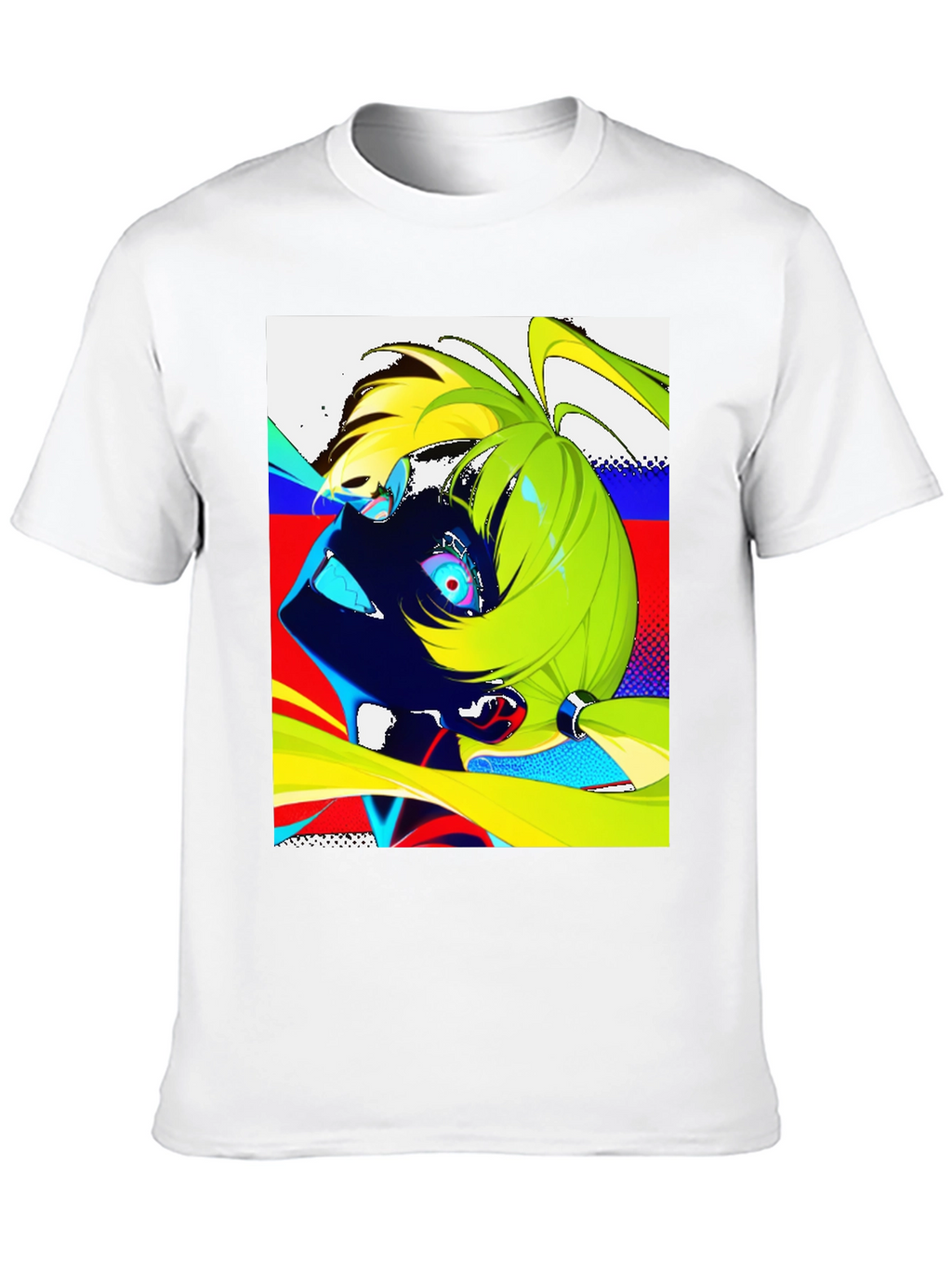Anime Graphic Print Black Crew Neck Mens T-Shirt