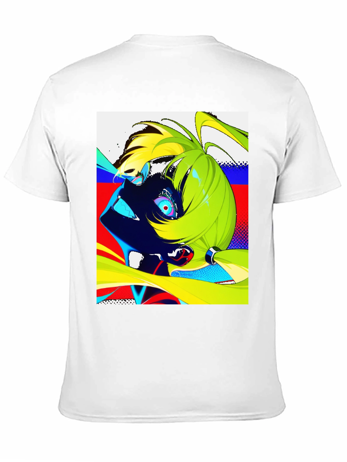 Anime Graphic Print Black Crew Neck Mens T-Shirt