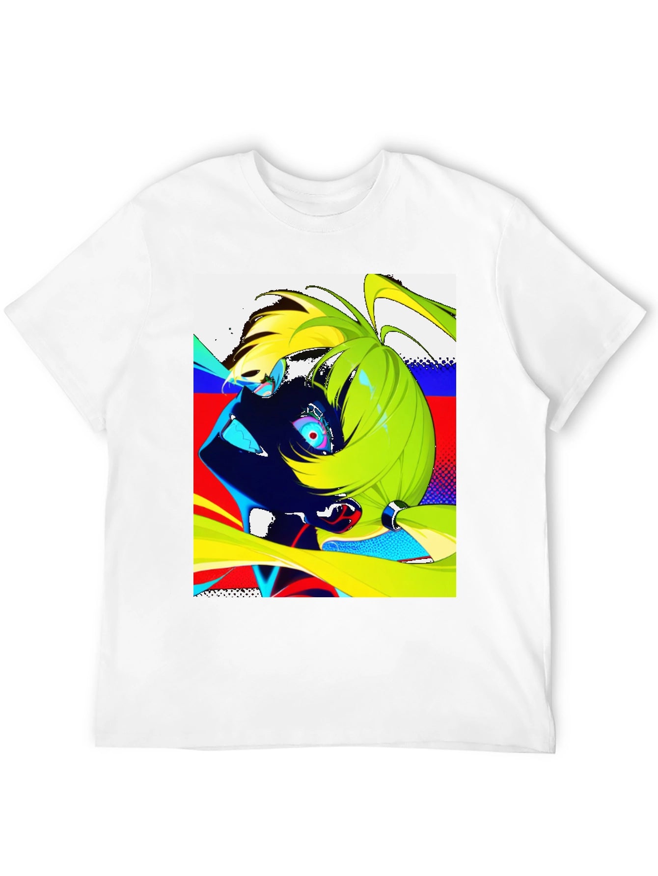 Anime Graphic Print Black Crew Neck Mens T-Shirt