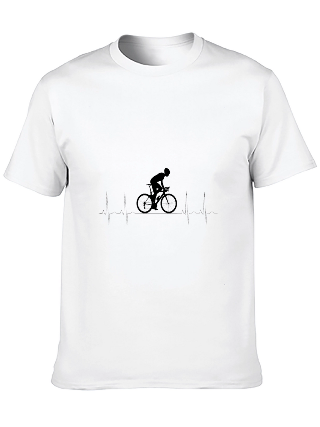 Cycling Heartbeat Graphic Tee - Black Cotton Blend