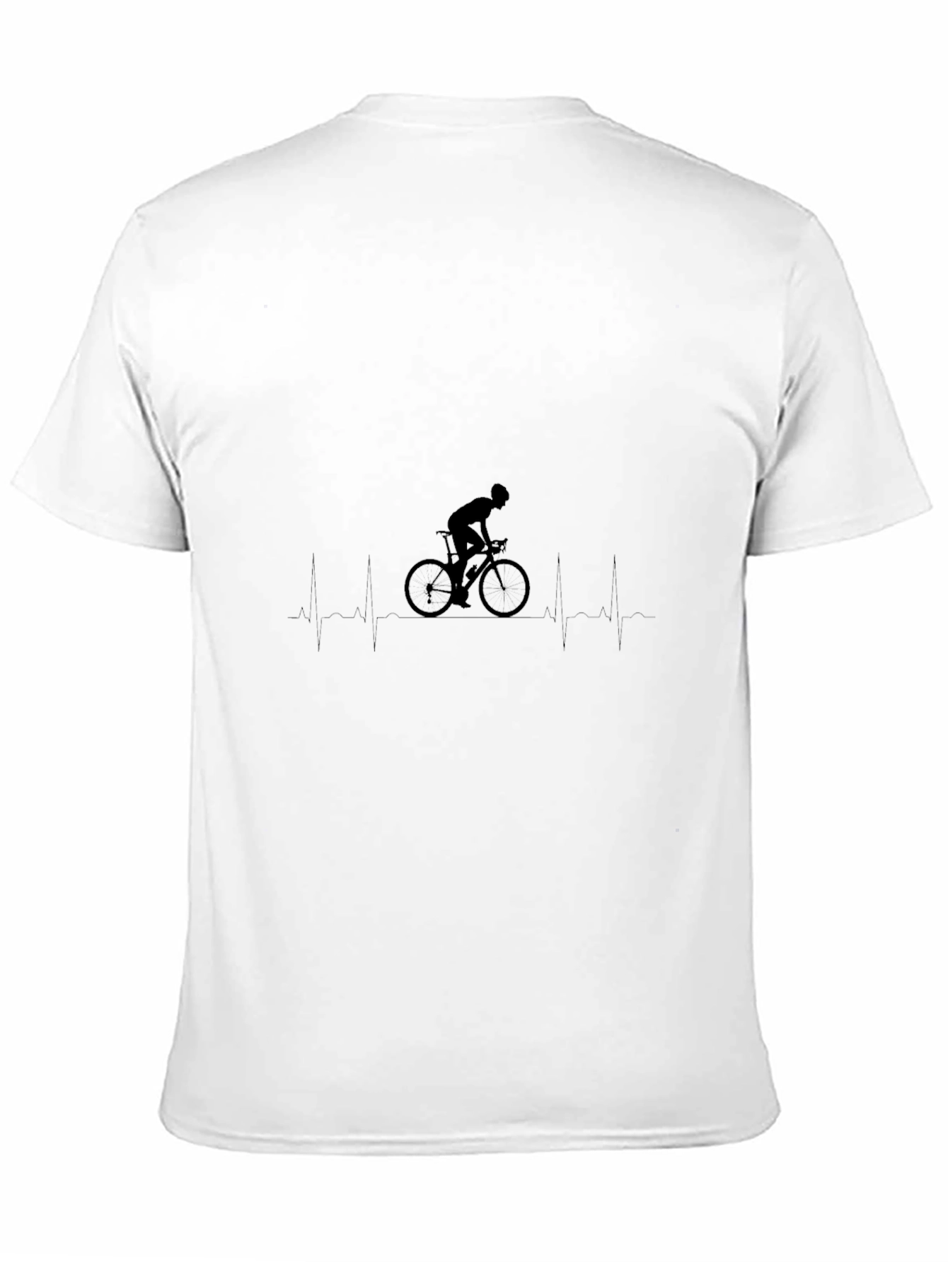 Cycling Heartbeat Graphic Tee - Black Cotton Blend