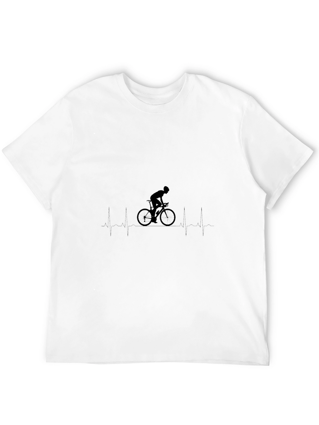 Cycling Heartbeat Graphic Tee - Black Cotton Blend
