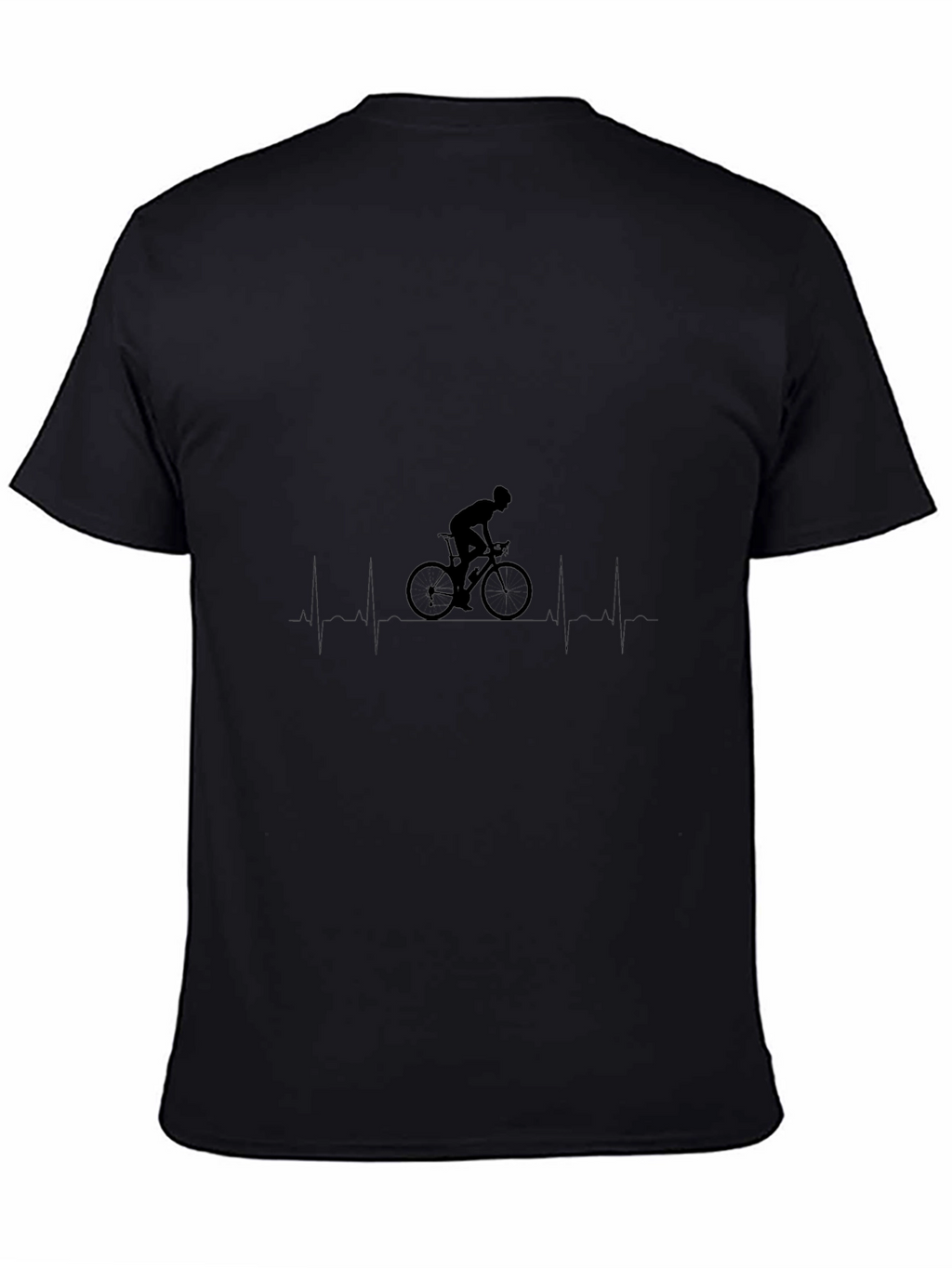 Cycling Heartbeat Graphic Tee - Black Cotton Blend