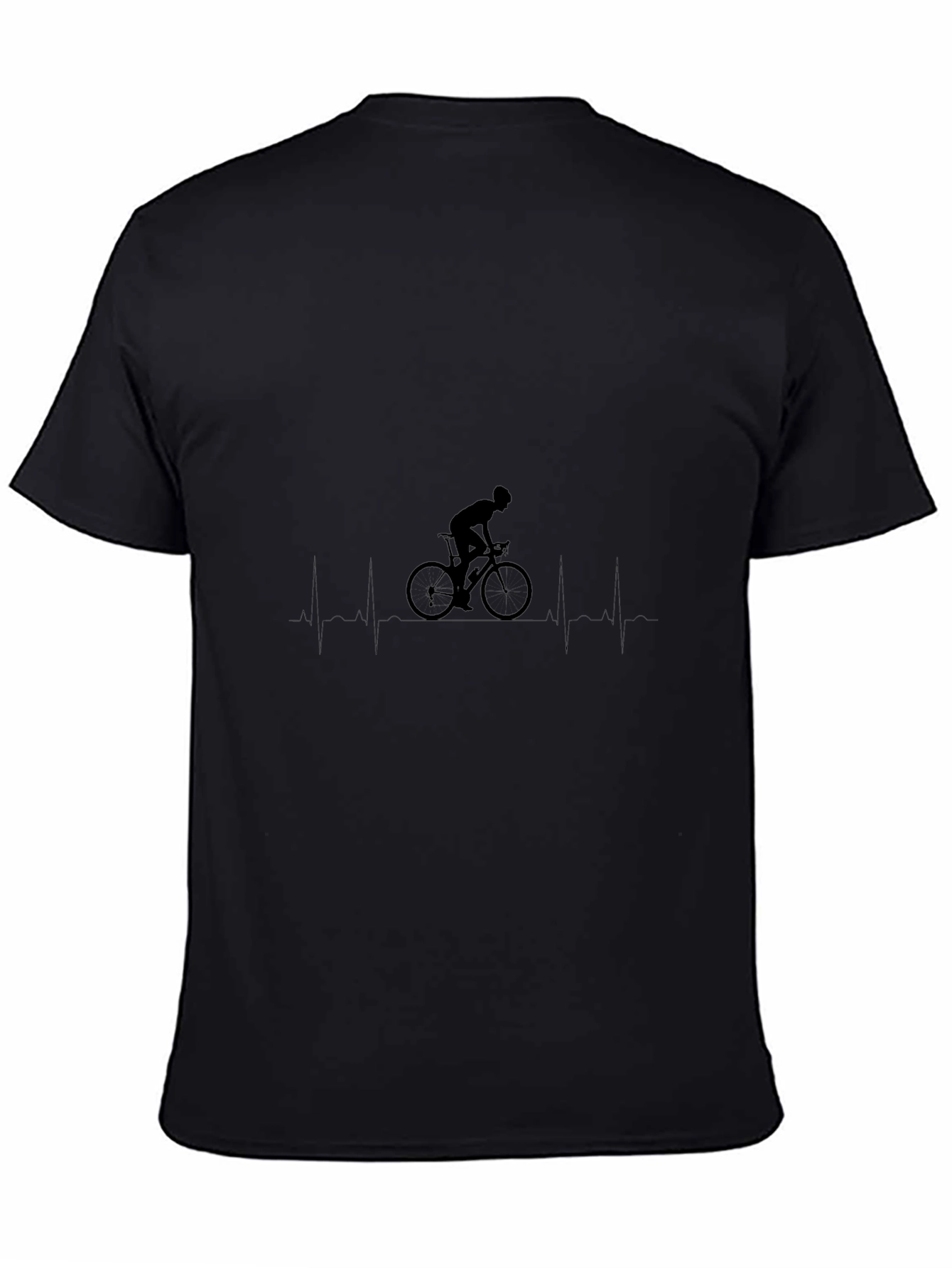 Cycling Heartbeat Graphic Tee - Black Cotton Blend