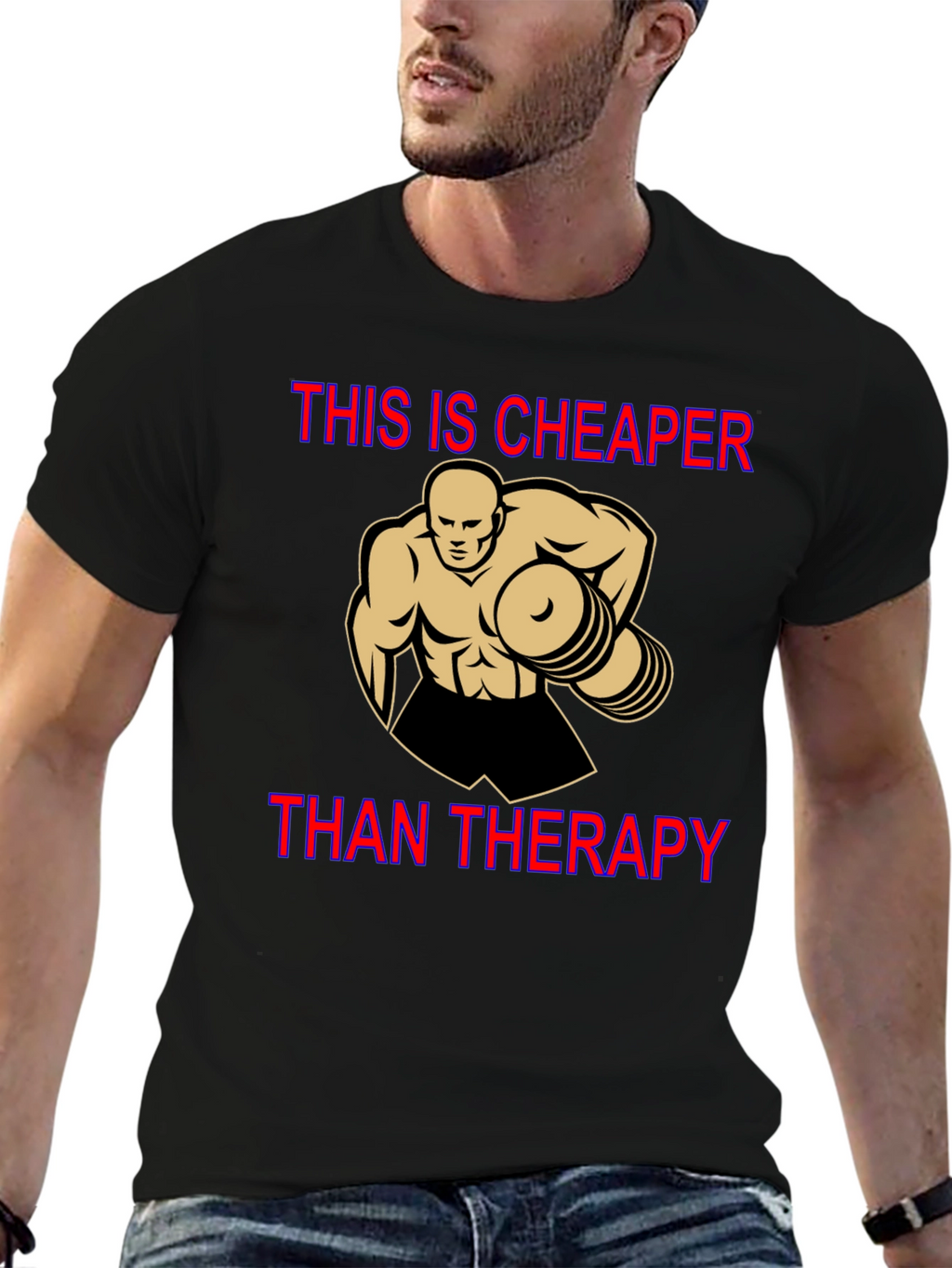 Workout Motivation T-Shirt: Cheaper Than Therapy