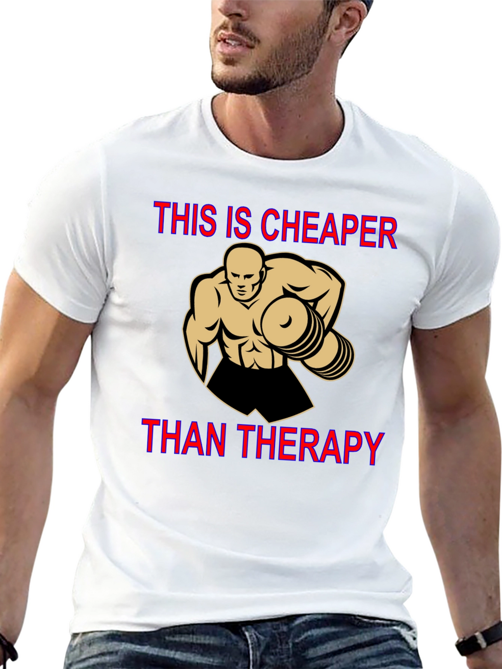 Workout Motivation T-Shirt: Cheaper Than Therapy
