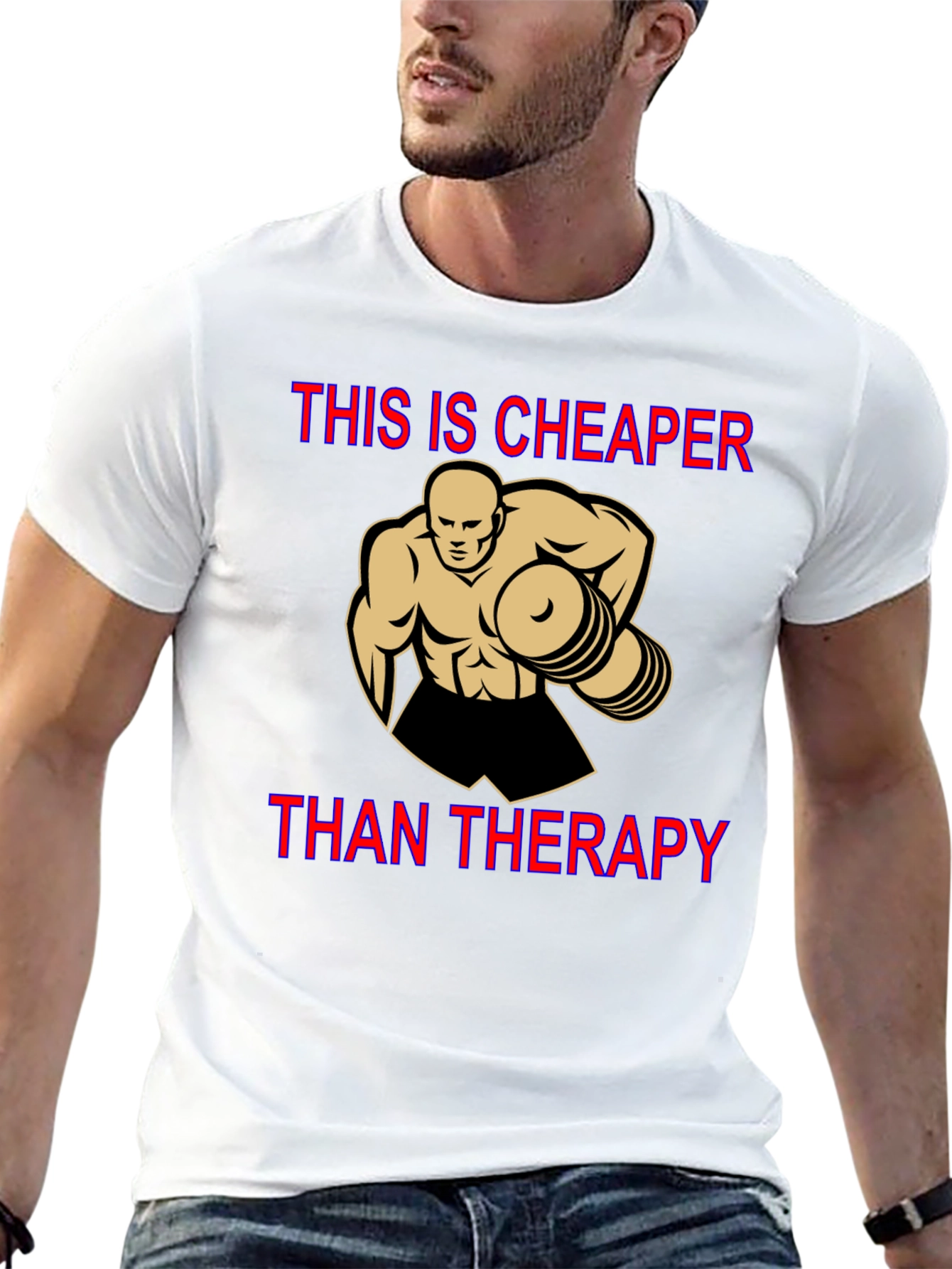 Workout Motivation T-Shirt: Cheaper Than Therapy