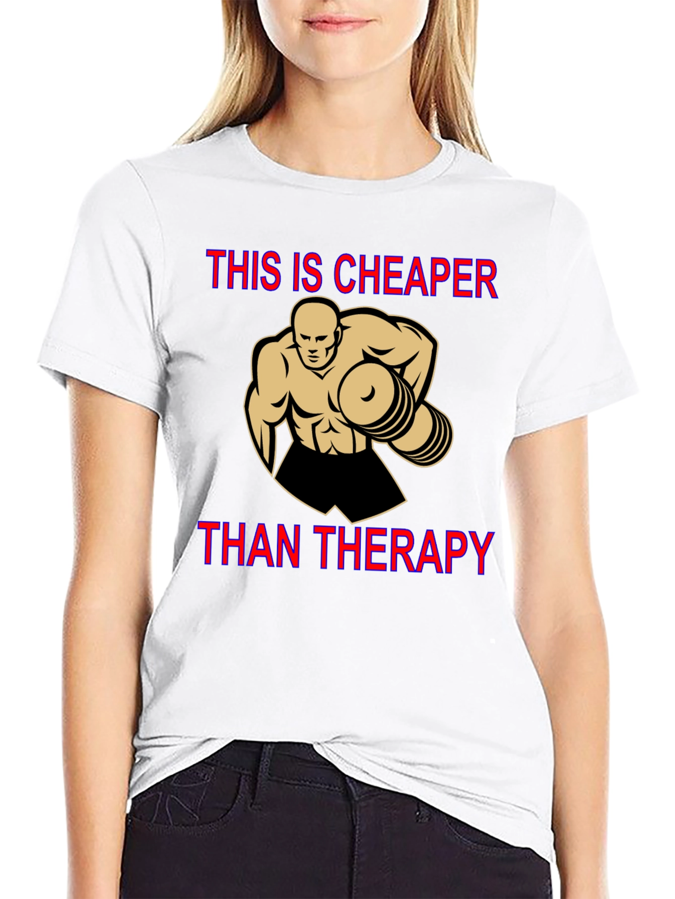 Workout Motivation T-Shirt: Cheaper Than Therapy