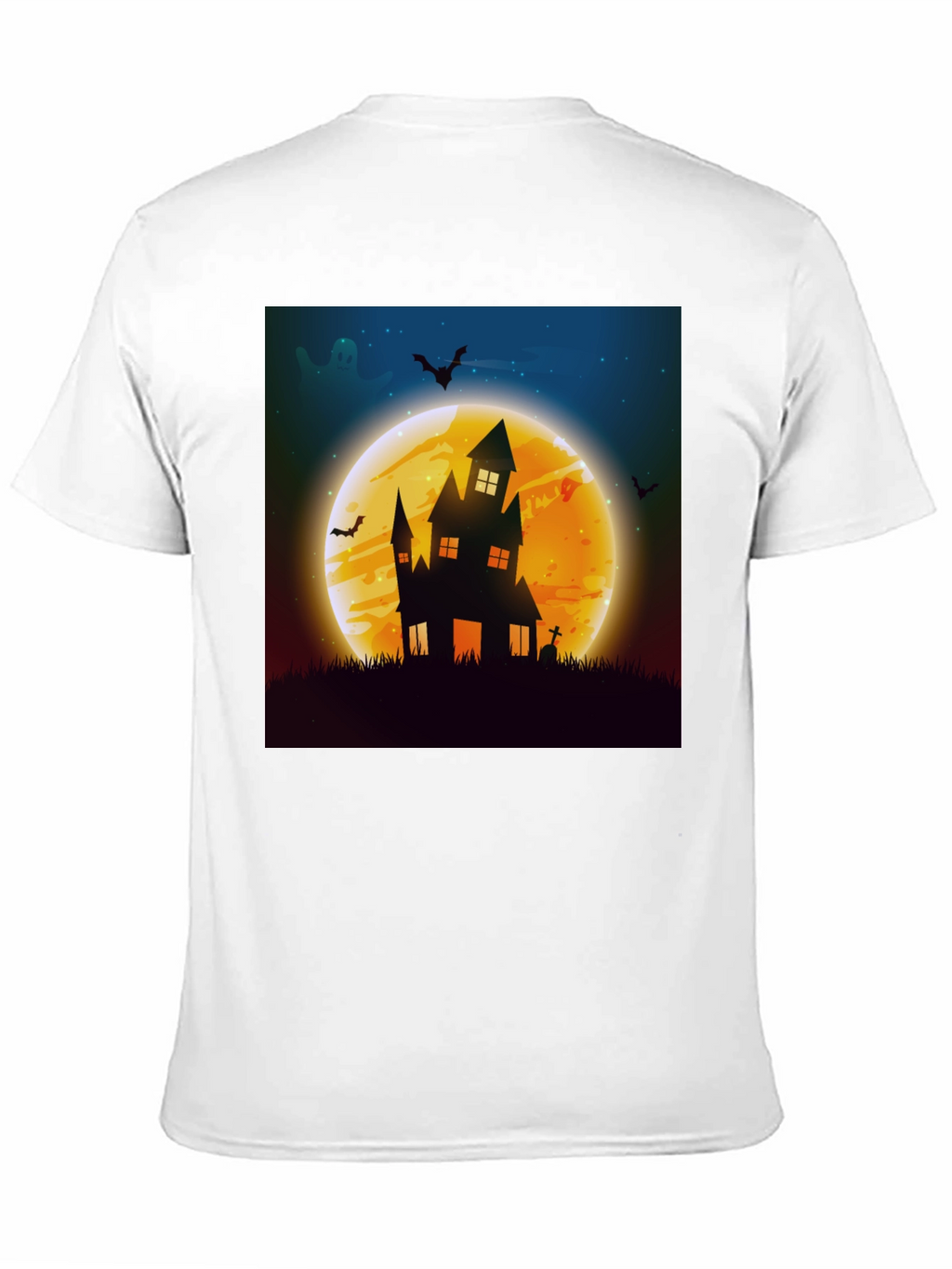 Spooky Halloween Haunted House Graphic Tee