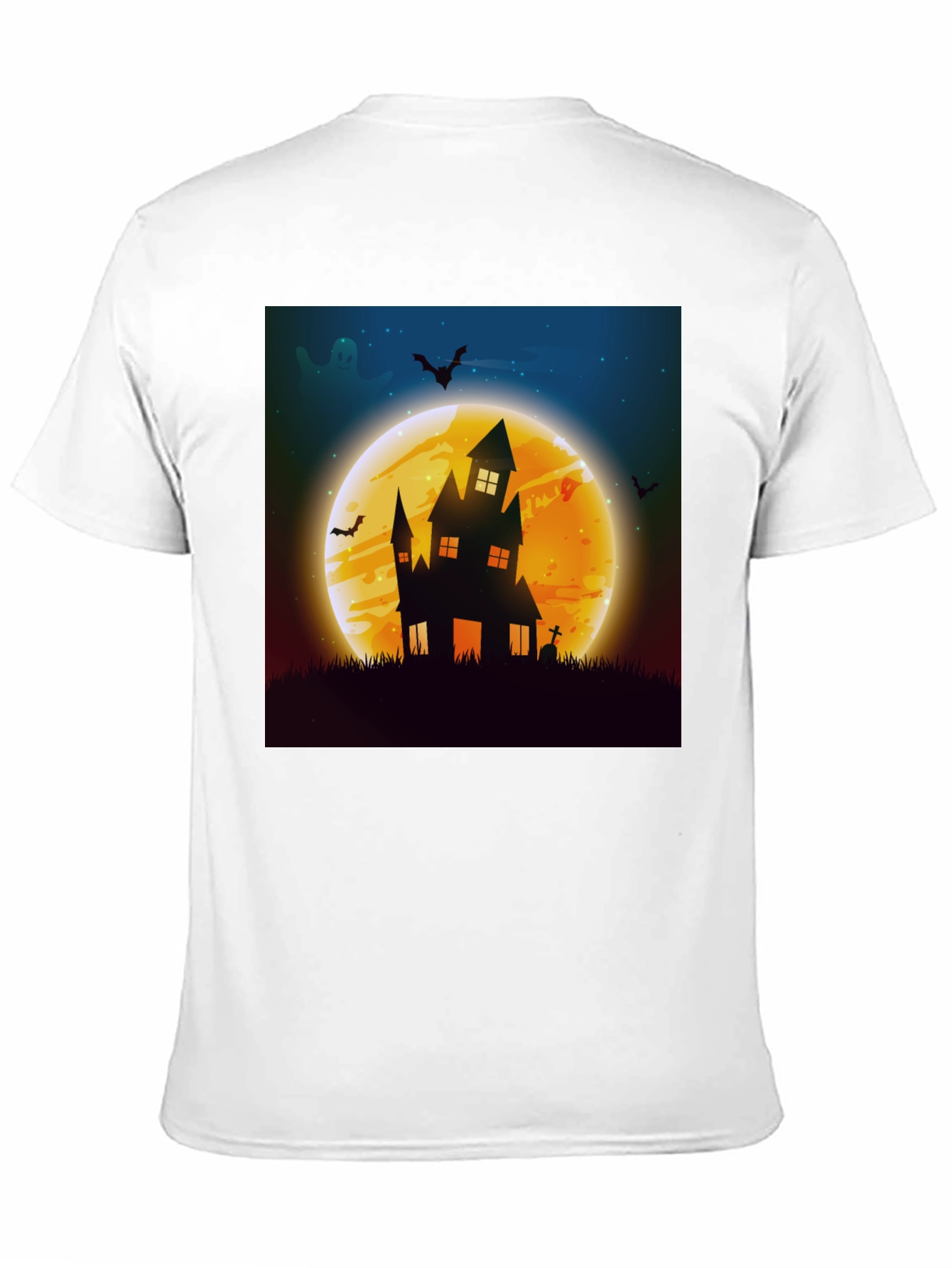 Spooky Halloween Haunted House Graphic Tee