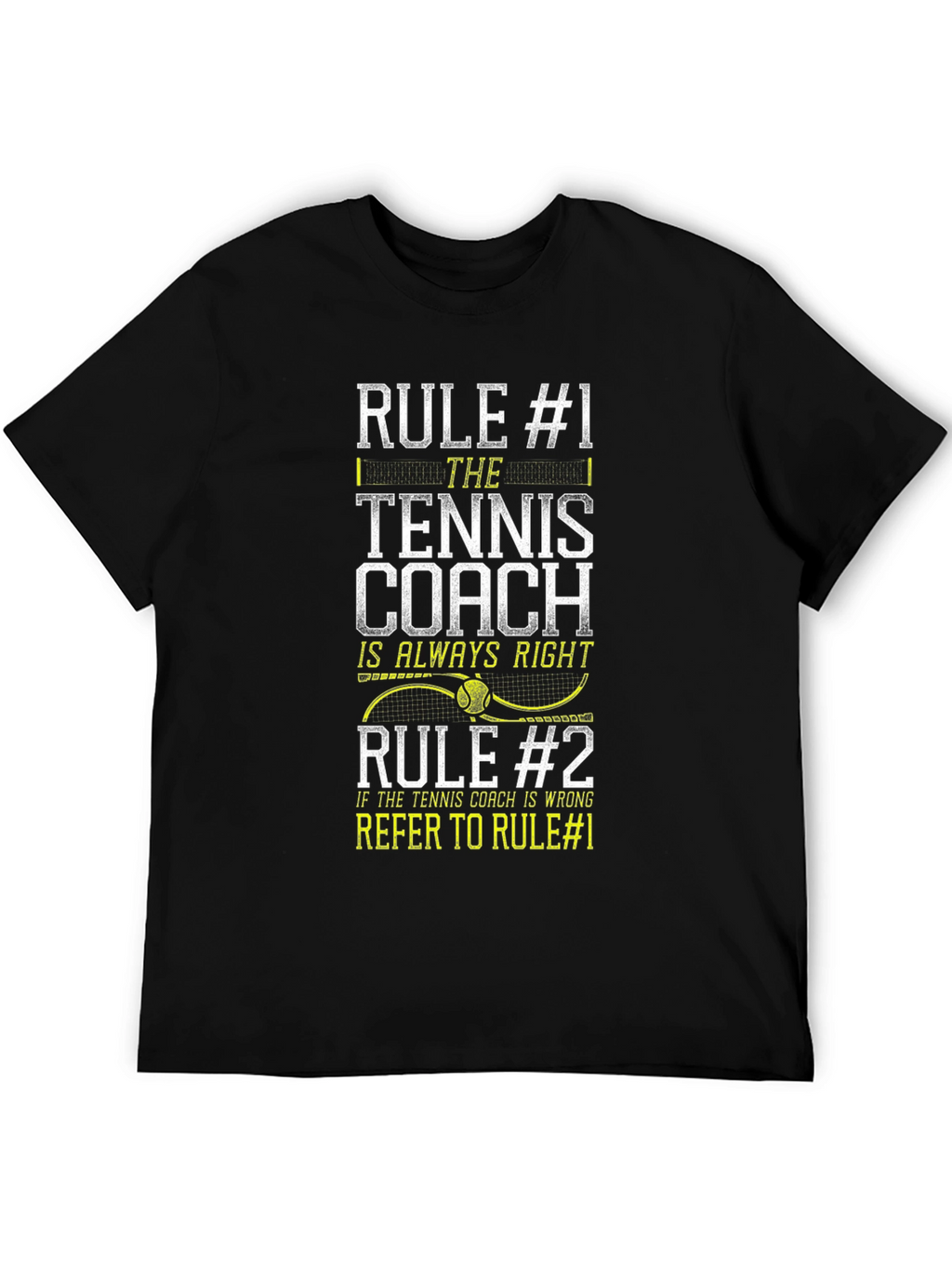 Tennis Coach Rules T-Shirt Funny Gift